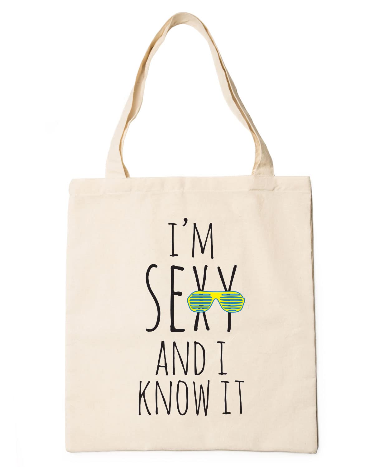 The Pink Magnet I'm Sexy Tote Bag - Canvas Tote Bag for Women | Printed Multipurpose Cotton Bags | Cute Hand Bag for Girls | Best for College, Travel, Grocery | Reusable Shopping Bag | Eco-Friendly Tote Bag