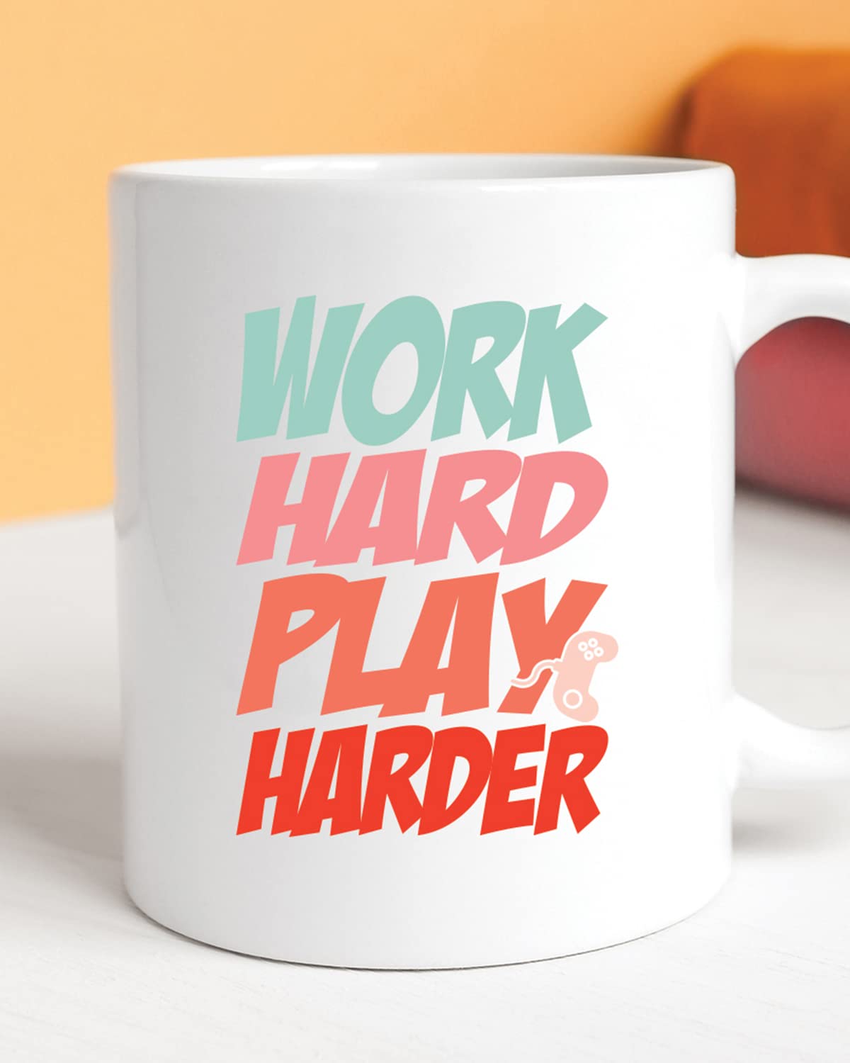 Work Hard, Play Harder Coffee Mug - Unique Gifts for Game Lovers, Gamer Mugs, Gifts for Gaming Fans for Husband Boyfriend Birthday, Valentine's Day Gift, Birthday Gift for Gamer Nerds