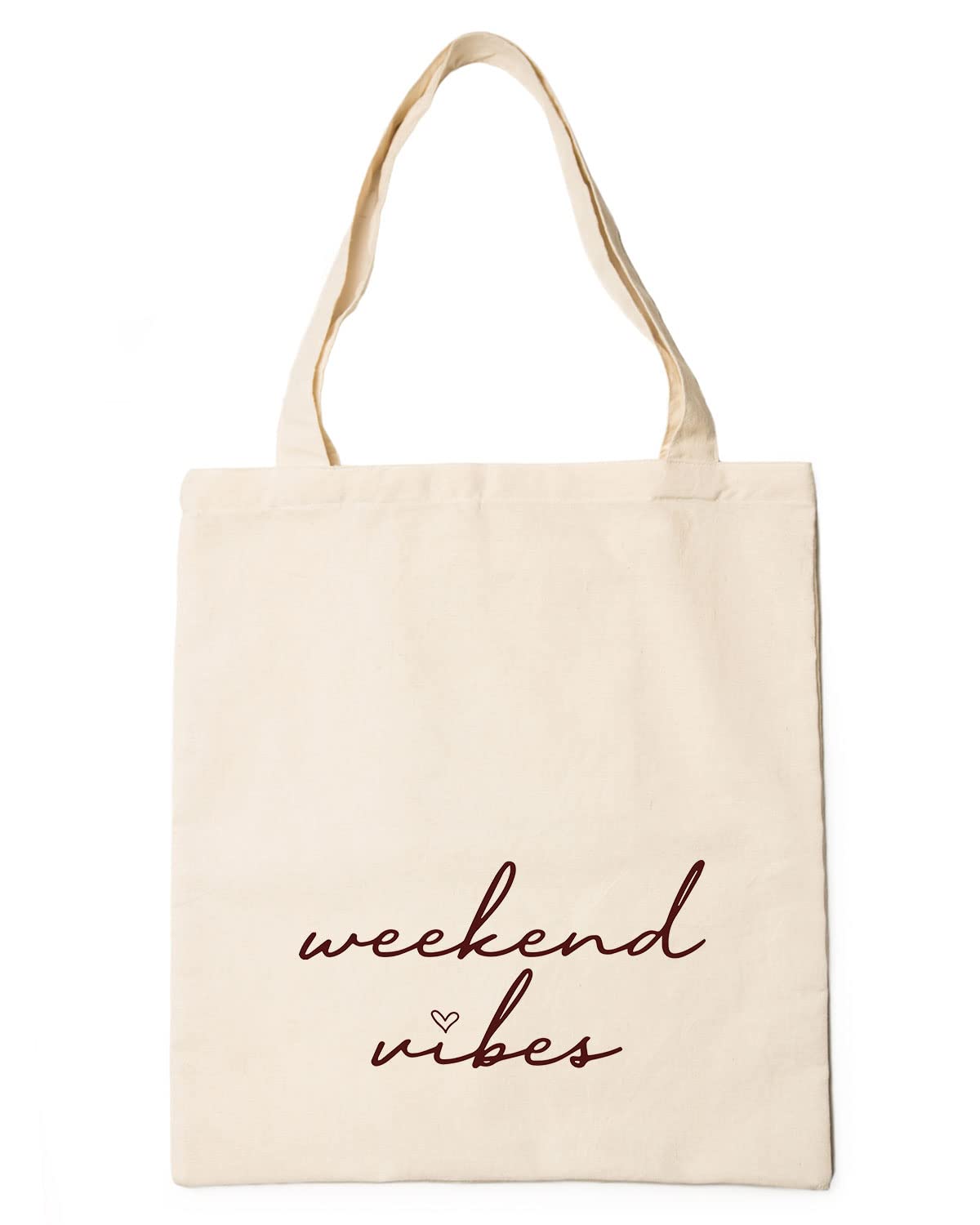 The Pink Magnet Weekend Vibes Tote Bag - Canvas Tote Bag for Women | Printed Multipurpose Cotton Bags | Cute Hand Bag for Girls | Best for College, Travel, Grocery | Reusable Shopping Bag | Eco-Friendly Tote Bag
