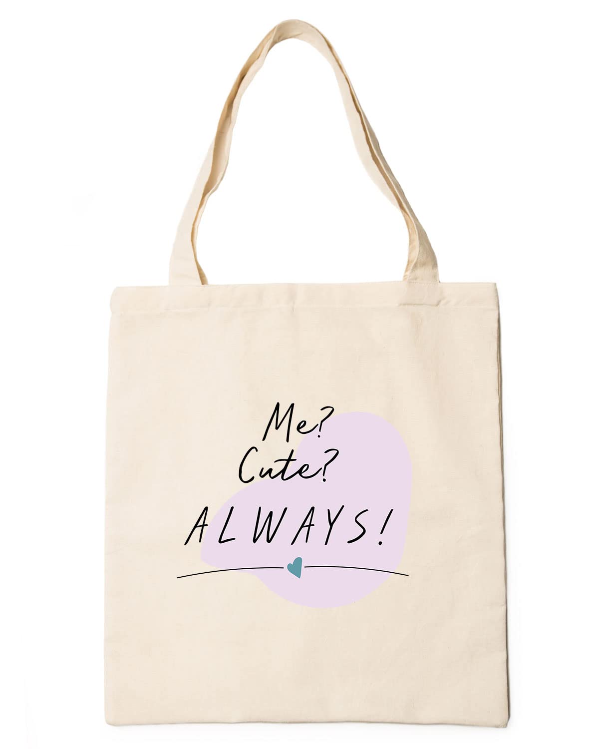 The Pink Magnet Me? Cute? Always! Tote Bag - Canvas Tote Bag for Women | Printed Multipurpose Cotton Bags | Cute Hand Bag for Girls | Best for College, Travel, Grocery | Reusable Shopping Bag | Eco-Friendly Tote Bag