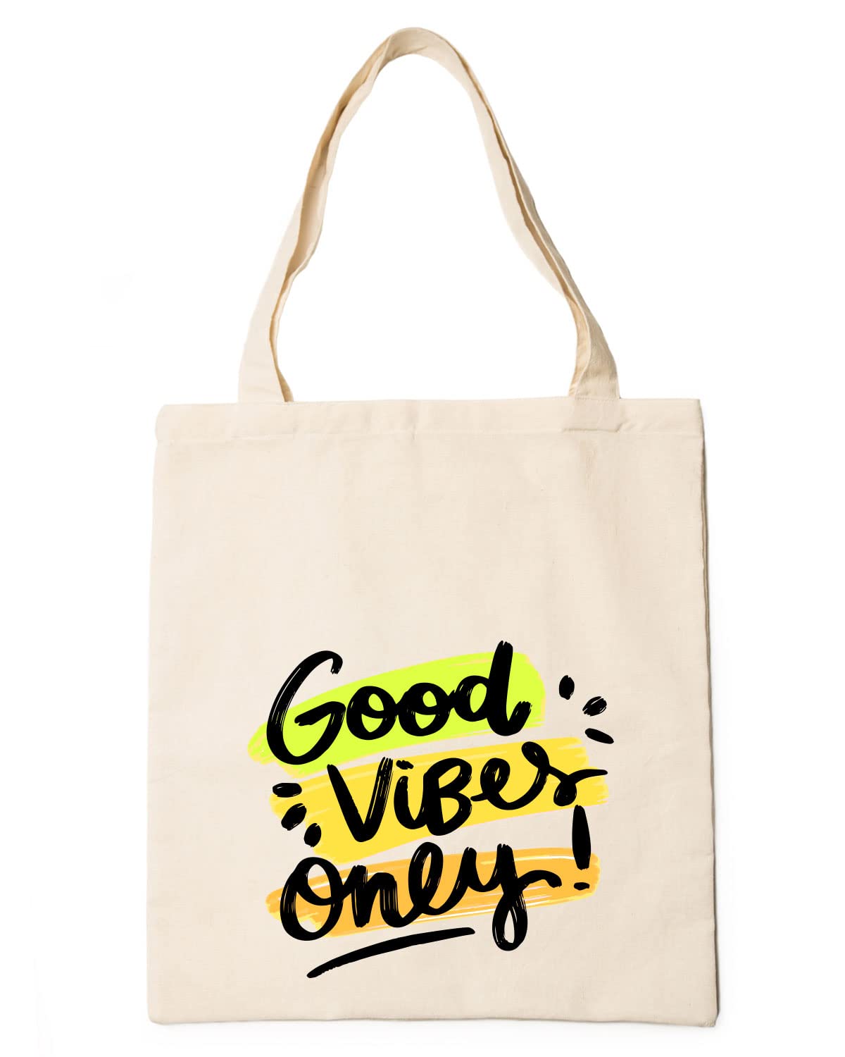 The Pink Magnet Good Vibes Only Tote Bag - Canvas Tote Bag for Women | Printed Multipurpose Cotton Bags | Cute Hand Bag for Girls | Best for College, Travel, Grocery | Reusable Shopping Bag | Eco-Friendly Tote Bag