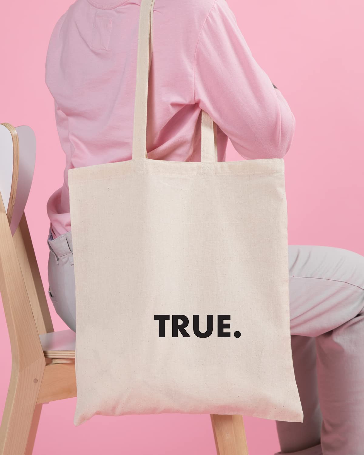 The Pink Magnet True Tote Bag - Canvas Tote Bag for Women | Printed Multipurpose Cotton Bags | Cute Hand Bag for Girls | Best for College, Travel, Grocery | Reusable Shopping Bag | Eco-Friendly Tote Bag