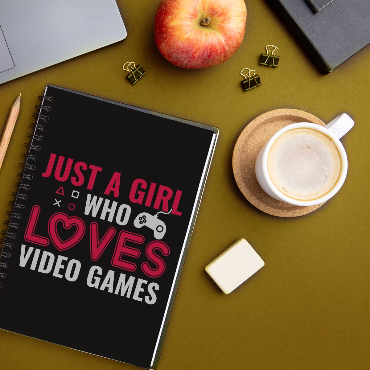 Girl Loves Video Games Spiral Notebook