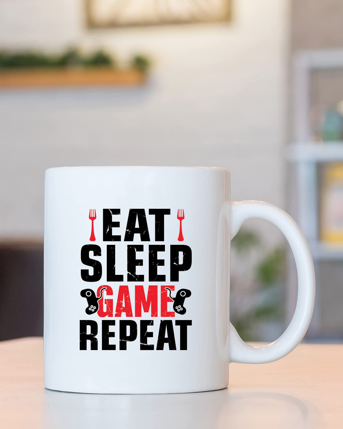 the pink magnet EAT Sleep Game Repeat Coffee Mug - Unique Gifts for Game Lovers, Gamer Mugs, Gifts for Husband Boyfriend Birthday, Valentine's Day Gift, Birthday Gift for Gamer Nerds
