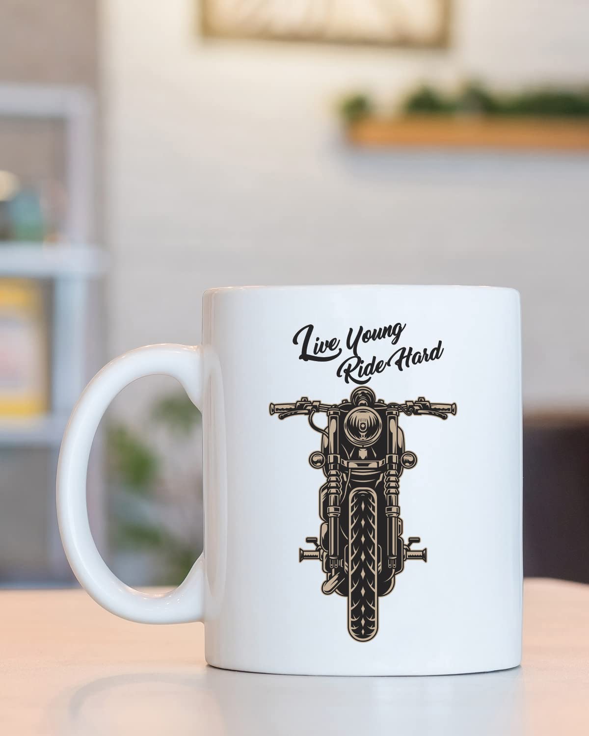 LIVE YOUNG, RIDE HARD Coffee Mug - Unique Gifts For Bikers, Motorcycle & Biker Mugs, Gifts For Motorcycle Lovers, Bike Quotes Mug for Husband Boyfriend Birthday, Valentine Mugs for Him