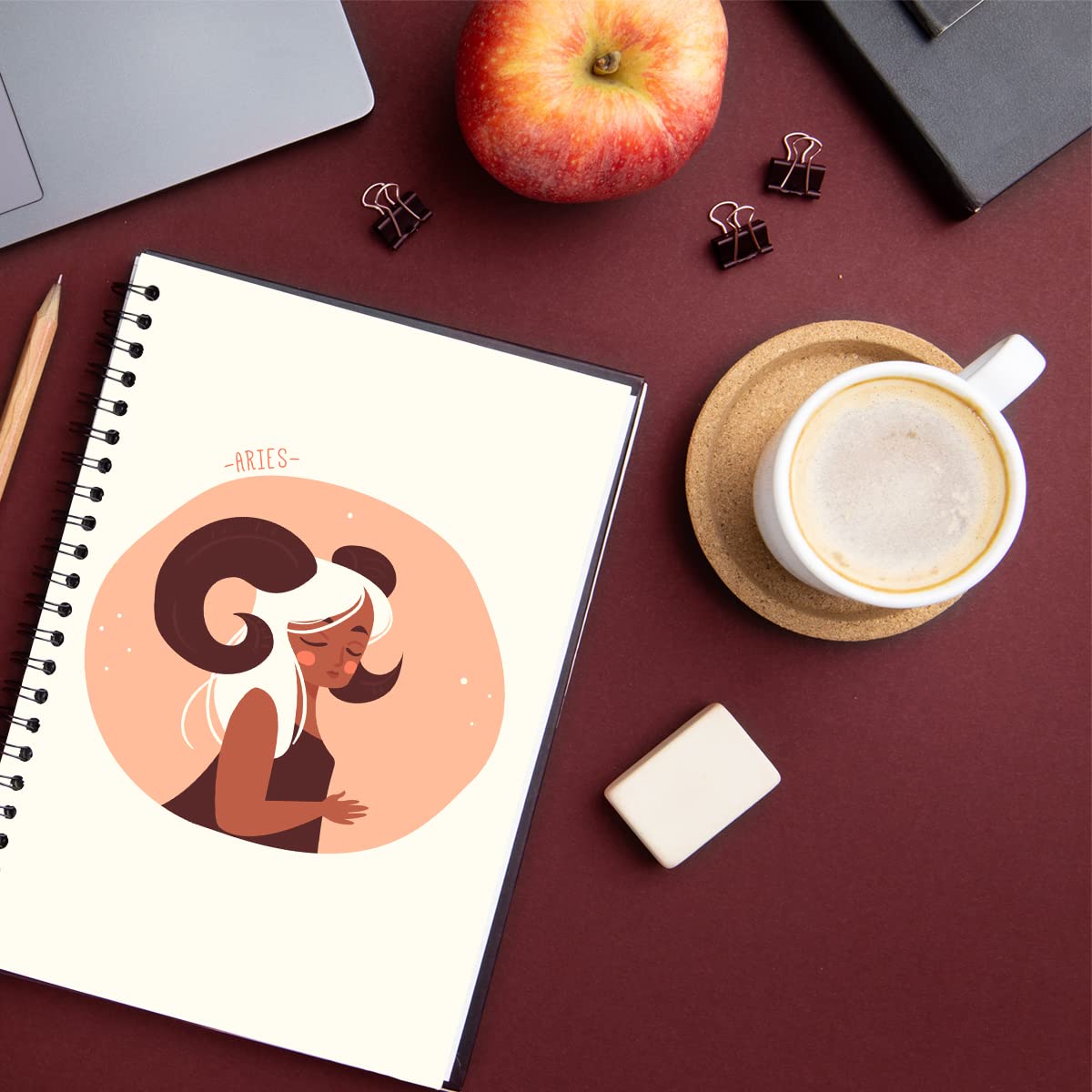 Aries Illustrated Spiral Notebook