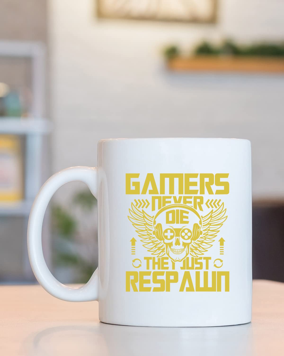 GAMERS NEVER DIE Coffee Mug - Unique Gifts For Game Lovers, Gamer Mugs, Gifts For Gaming Fans, Gaming Coffee Cup for Husband Boyfriend Birthday, Valentine's Day Gift, Birthday Gift for gamer nerds