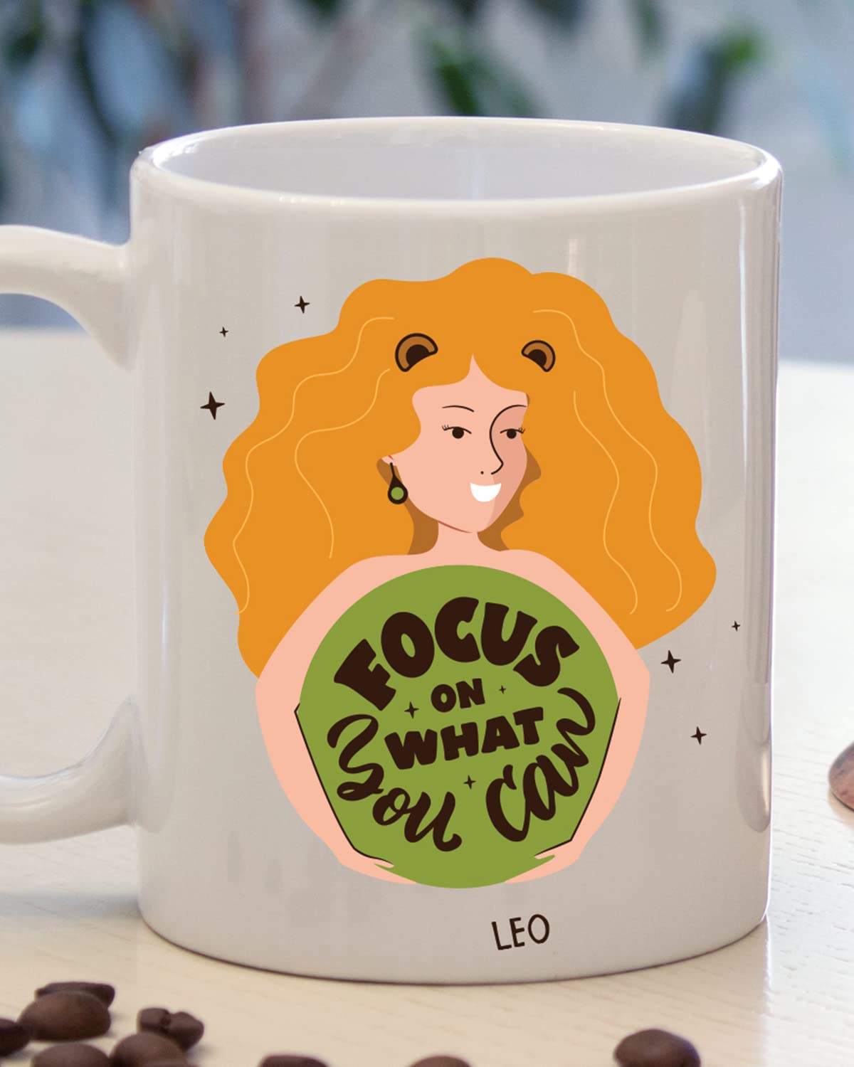 Leo Coffee Mug - Gift for Friend, Birthday Gift, Birthday Mug, Printed with Zodiac Sign, Zodiac Sign Mugs for Him & Her Ceramic Zodiac Mug, Custom Zodiac Signs