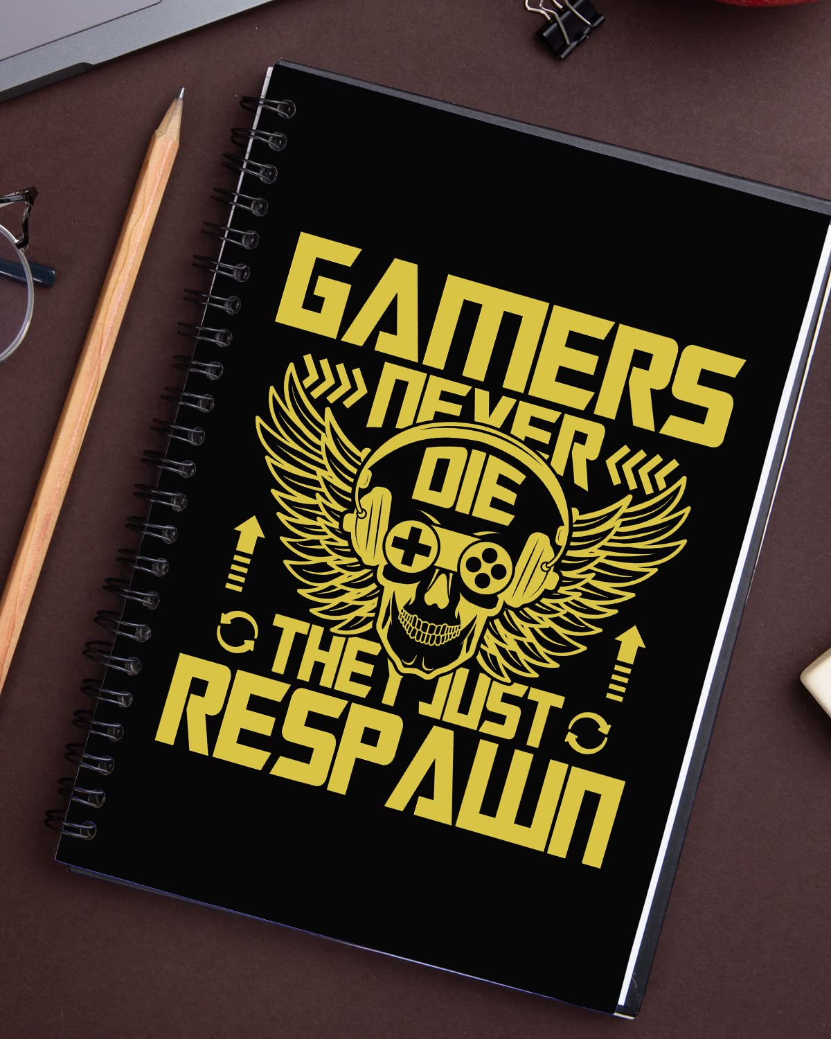 Gamers Never Die Spiral Notebook