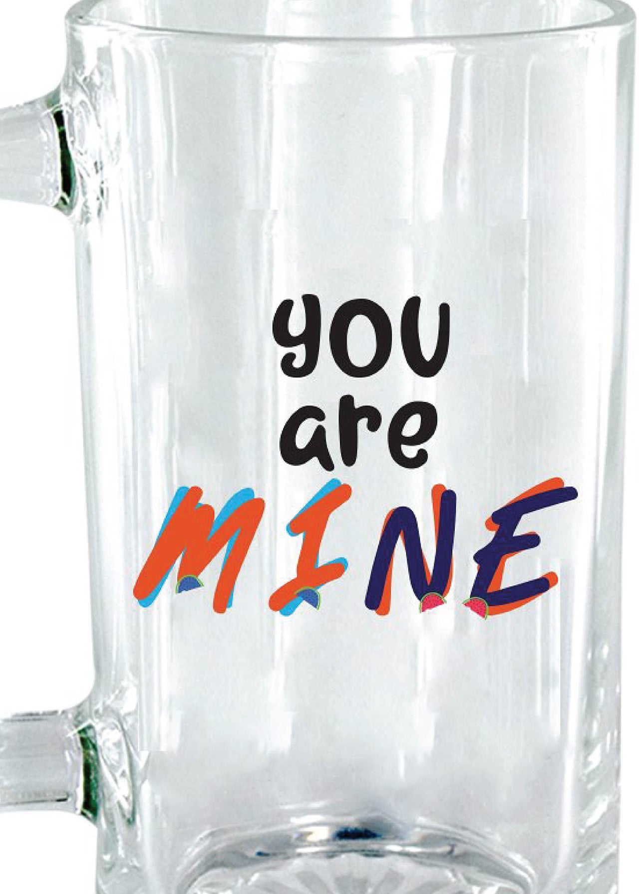 You're Mine Beer Mug 1 Piece Clear 500 ml Transparent Glass Cups Stylish