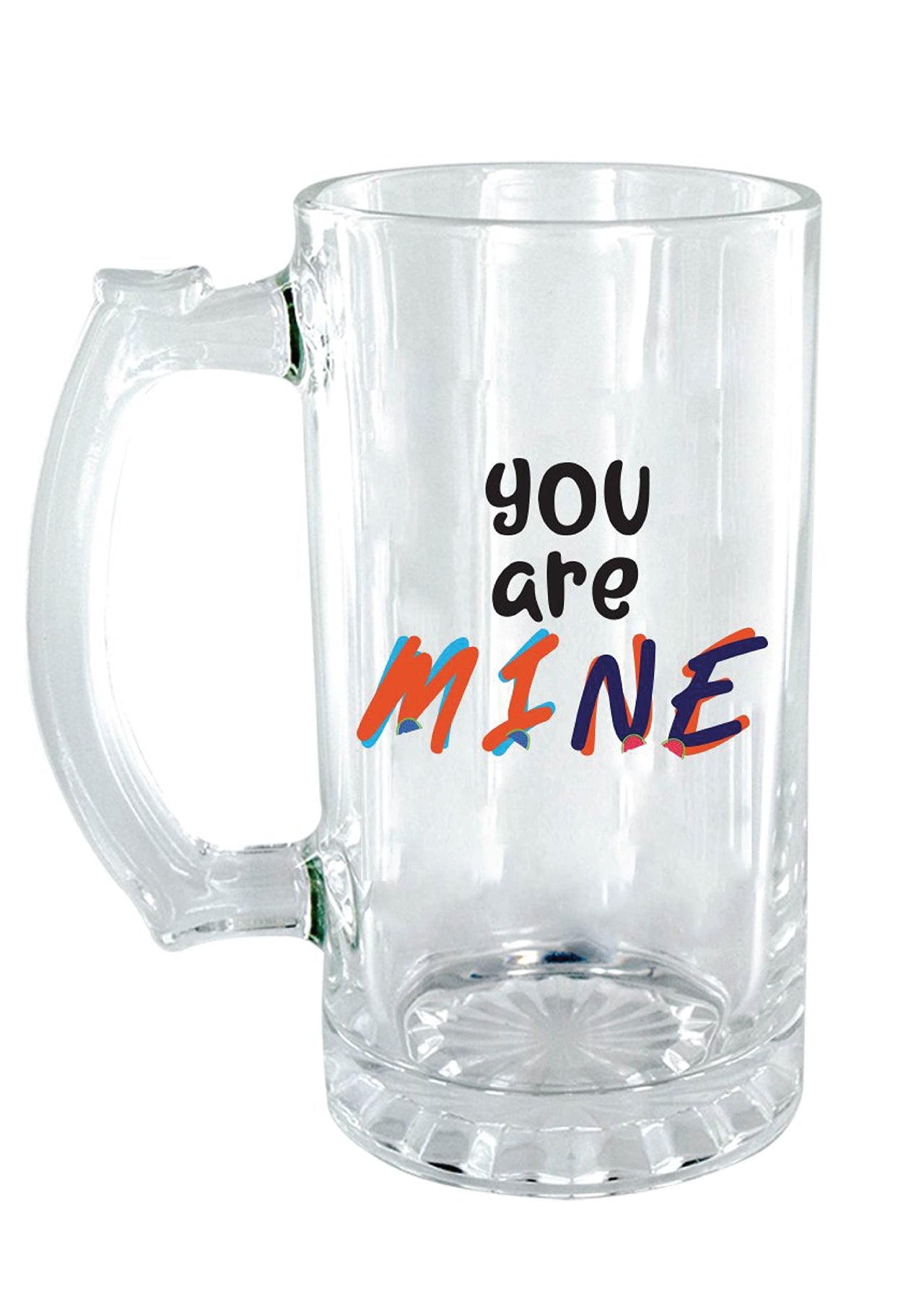You're Mine Beer Mug 1 Piece, Clear, 500 ml -Transparent Glass Beer Mug