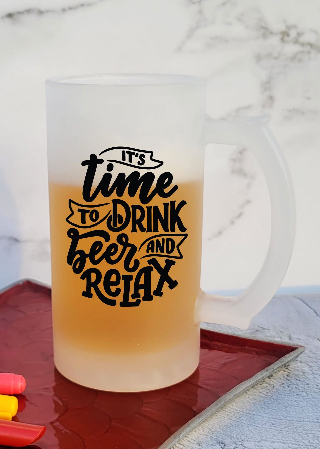 It's Time to Drink Beer - Frosted Beer Mug