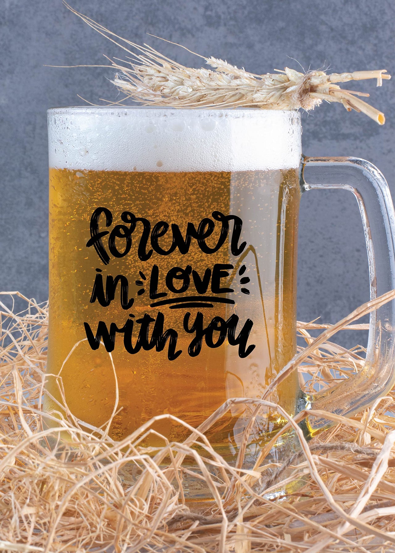 Forever in Love with You, 1 Piece, Clear, 500 ml - Transparent Glass