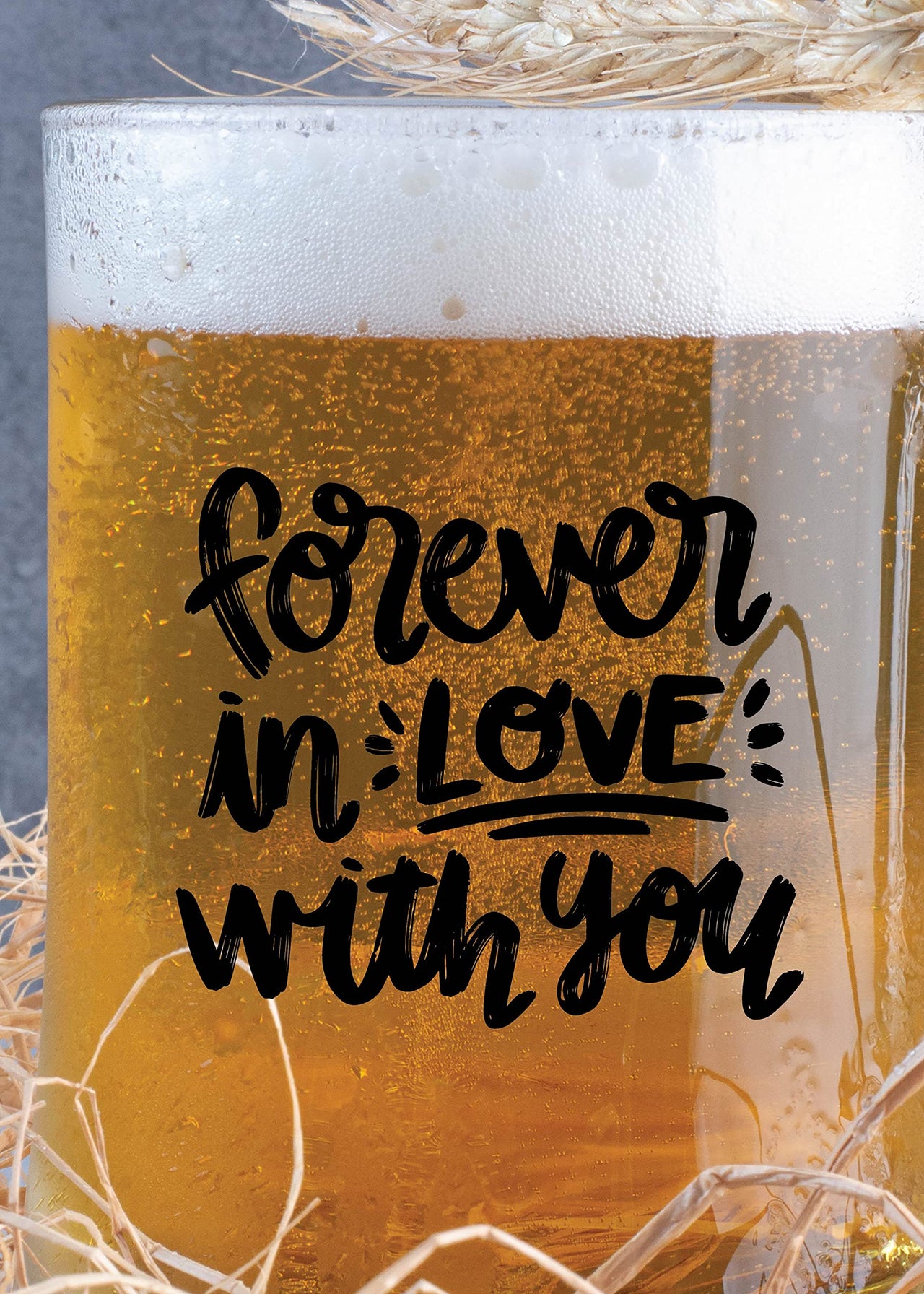 Forever in Love with You, 1 Piece, Clear, 500 ml - Transparent Glass