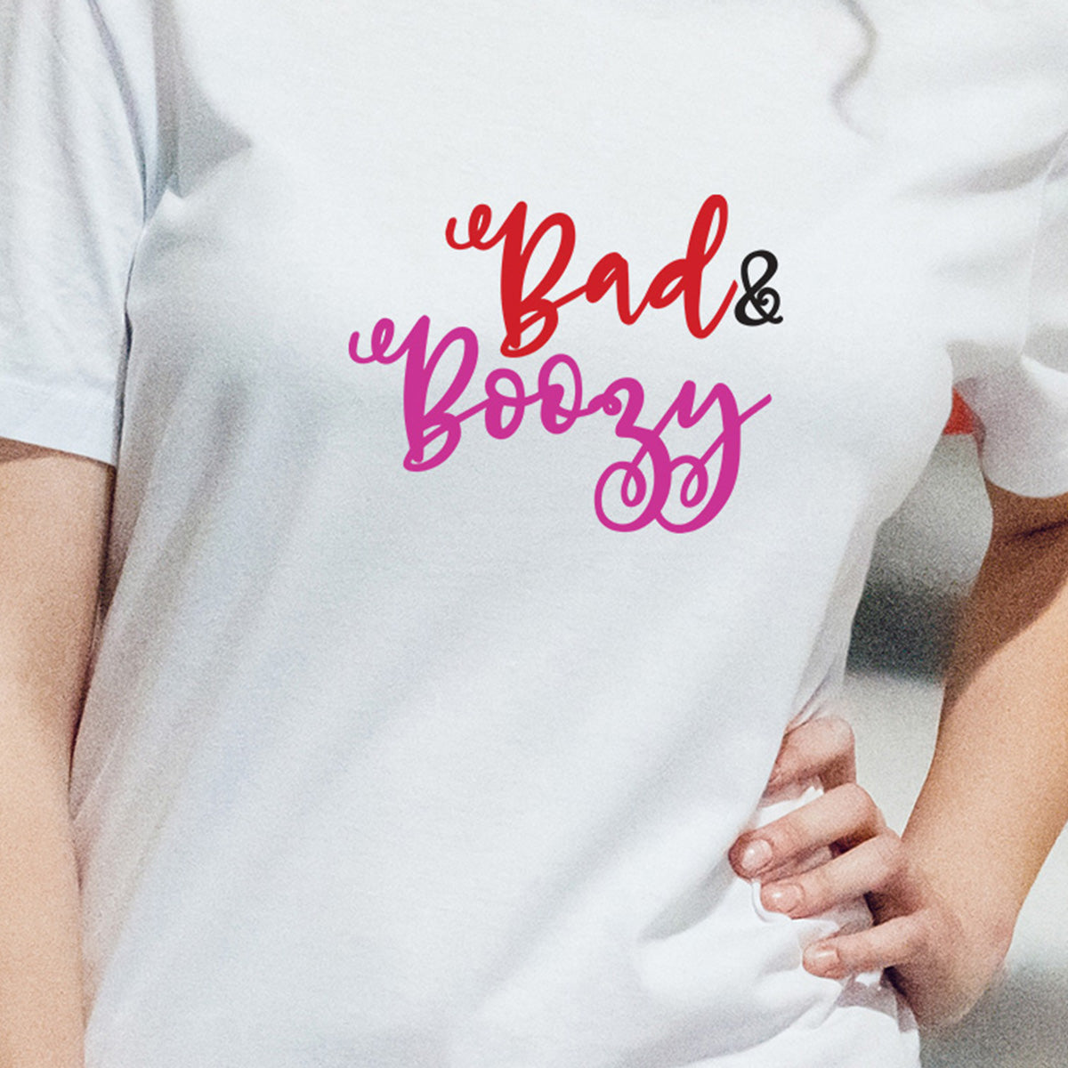 Bad & Boozy - Printed Cotton T- Shirt - White