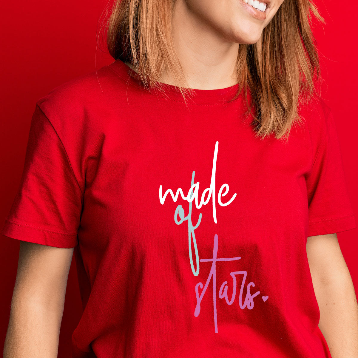 Made Of Stars - Printed Cotton T- Shirt - Red
