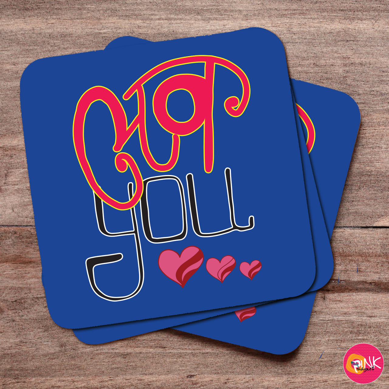 Love You Blue Coasters