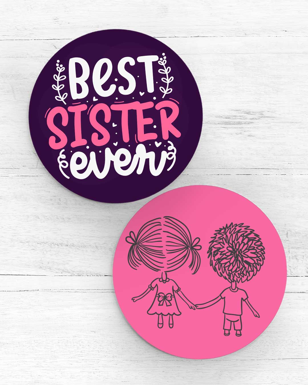 Best Sister Ever - Two Coasters Set