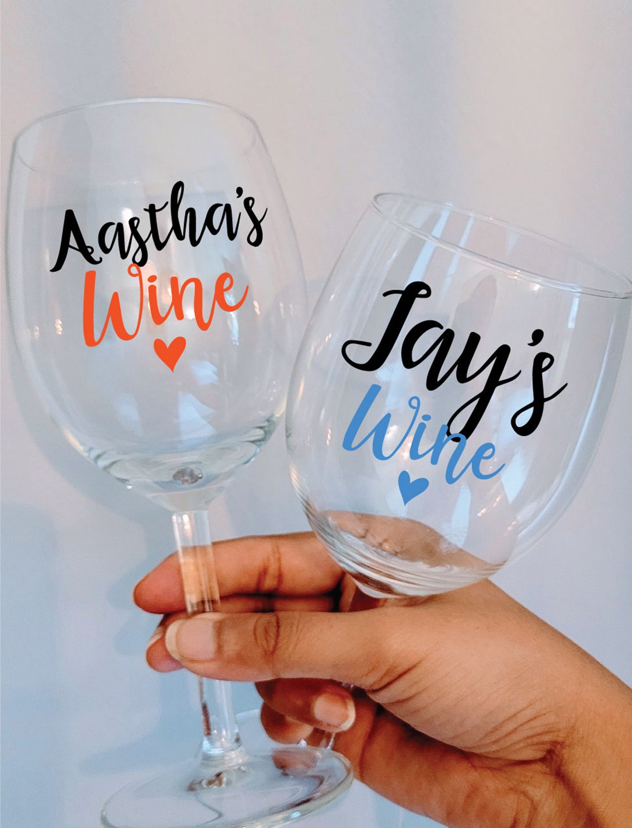 Personalized Decal Wine Glasses - Vinyl Decal Designs