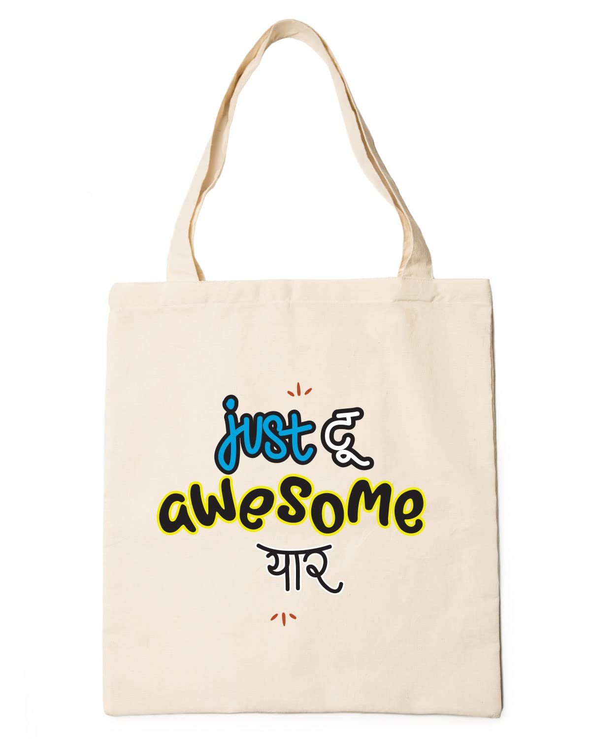 The Pink Magnet Just Too Awesome Yaar Tote Bag - Canvas Tote Bag for Women | Printed Multipurpose Cotton Bags | Cute Hand Bag for Girls | Best for College, Travel, Grocery | Reusable Shopping Bag | Eco-Friendly Tote Bag