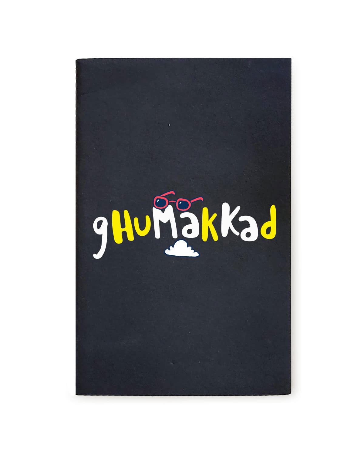 Ghumakkad - Black A5 Doodle Notebook - Kraft Cover Notebook - A5 - 300 GSM Kraft Cover - Handmade - Unruled - 80 Pages - Natural Shade Pages 120 GSM - Funny Quotes & Quirky, Funky designs