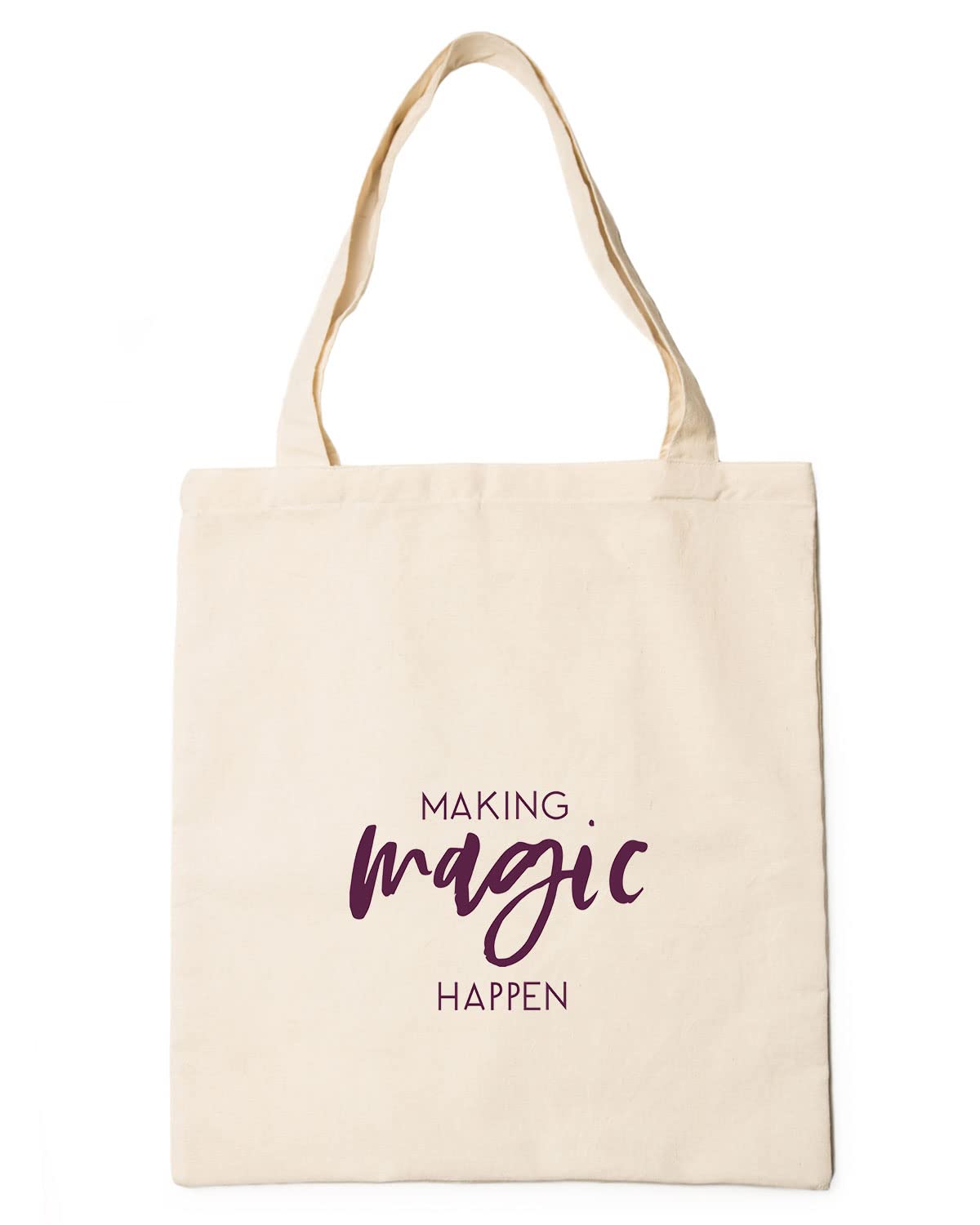 The Pink Magnet Making Magic Happen Tote Bag - Canvas Tote Bag for Women | Printed Multipurpose Cotton Bags | Cute Hand Bag for Girls | Best for College, Travel, Grocery | Reusable Shopping Bag | Eco-Friendly Tote Bag