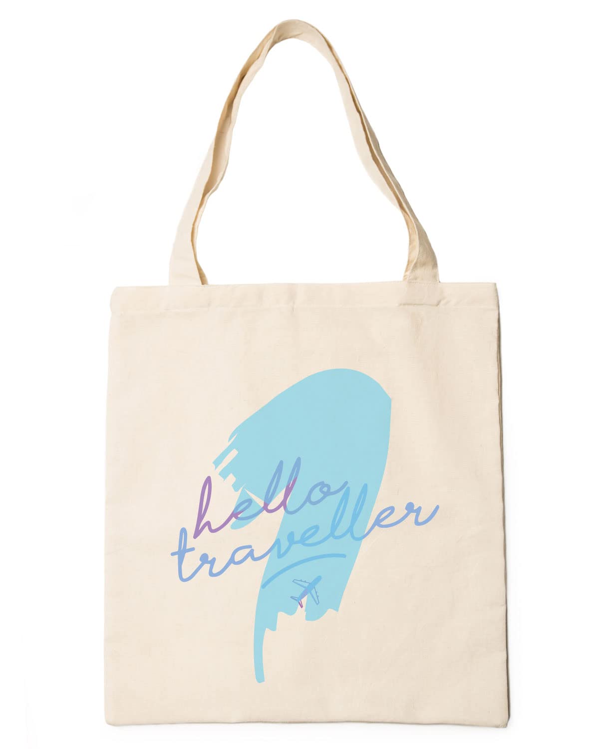 The Pink Magnet Hello Traveller Tote Bag - Canvas Tote Bag for Women | Printed Multipurpose Cotton Bags | Cute Hand Bag for Girls | Best for College, Travel, Grocery | Reusable Shopping Bag | Eco-Friendly Tote Bag