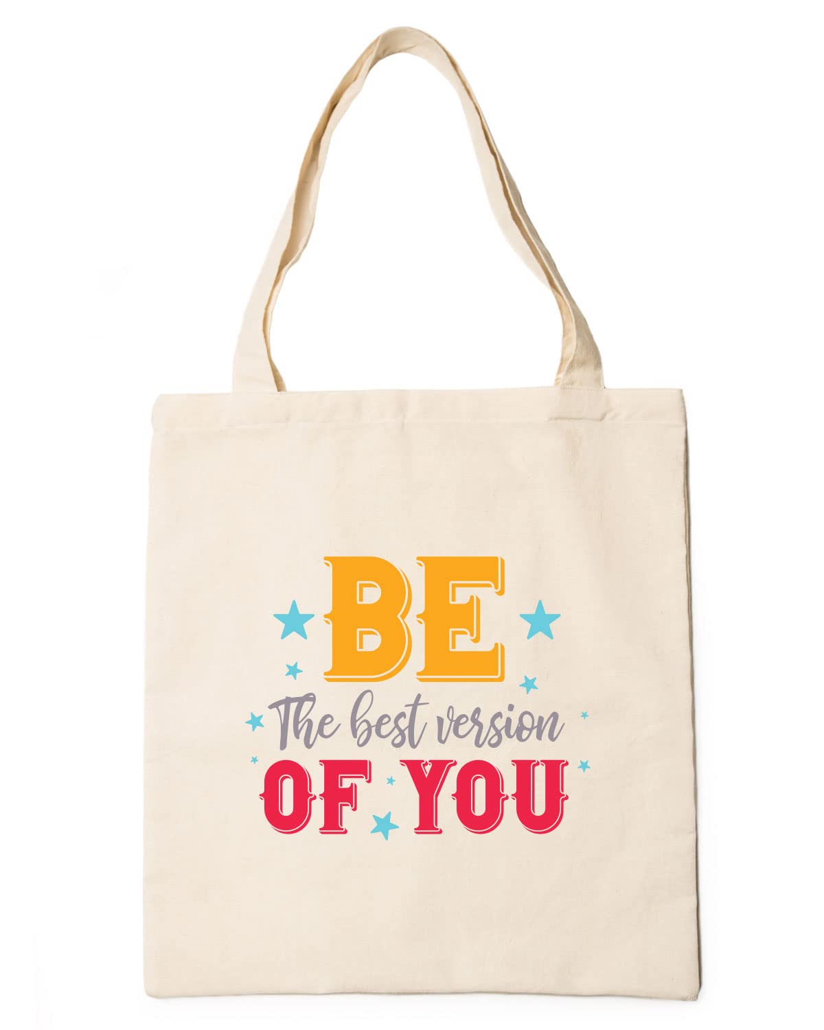 The Pink Magnet Be The Best Version Of You Tote Bag - Canvas Tote Bag for Women | Printed Multipurpose Cotton Bags | Cute Hand Bag for Girls | Best for College, Travel, Grocery | Reusable Shopping Bag | Eco-Friendly Tote Bag