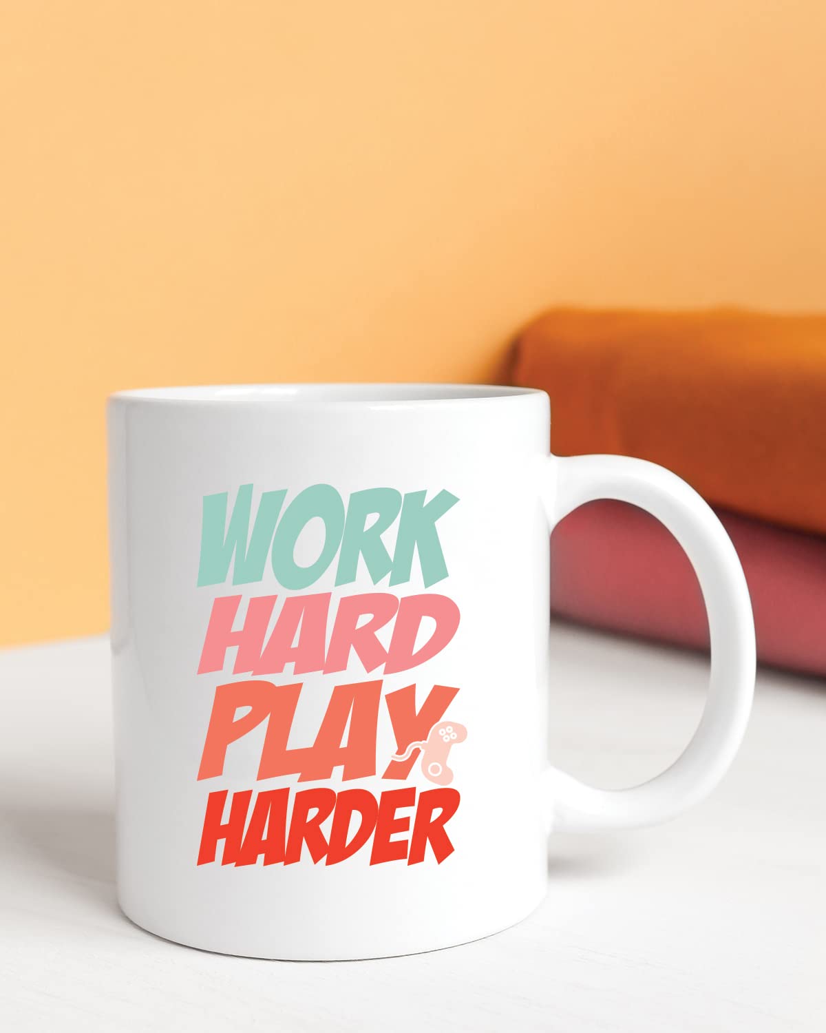 Work Hard, Play Harder Coffee Mug - Unique Gifts for Game Lovers, Gamer Mugs, Gifts for Gaming Fans for Husband Boyfriend Birthday, Valentine's Day Gift, Birthday Gift for Gamer Nerds
