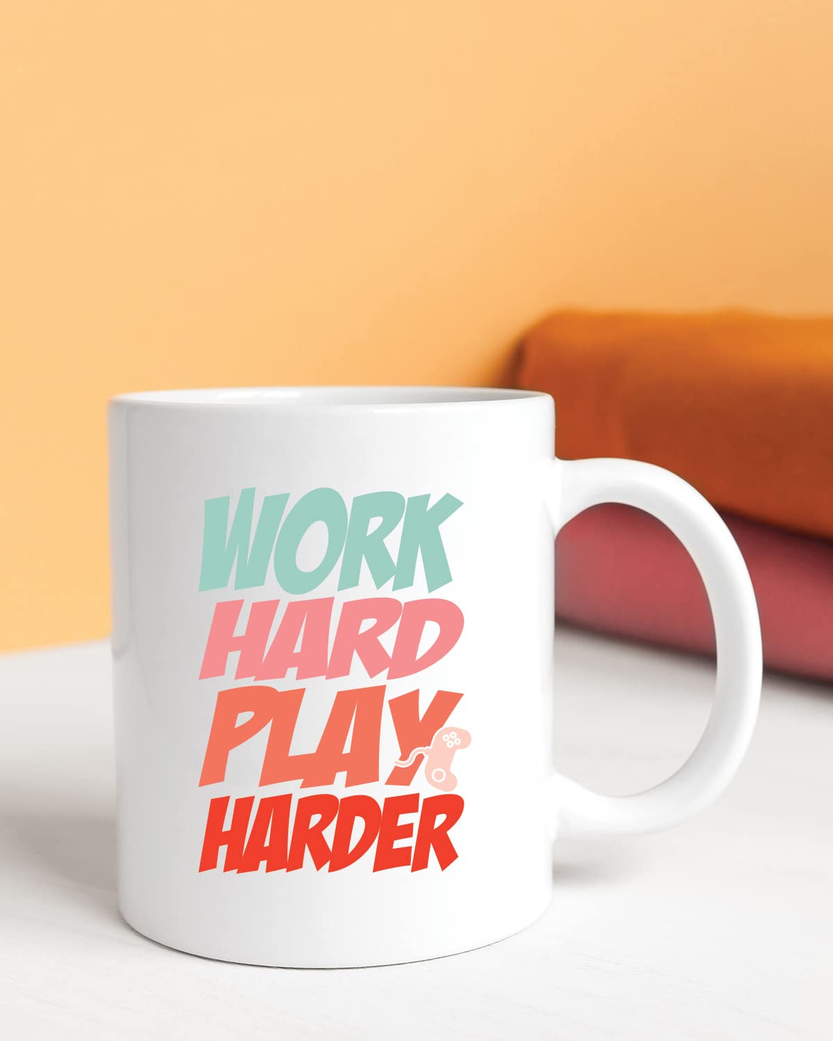 Work Hard, Play Harder Coffee Mug - Unique Gifts for Game Lovers, Gamer Mugs, Gifts for Gaming Fans for Husband Boyfriend Birthday, Valentine's Day Gift, Birthday Gift for Gamer Nerds