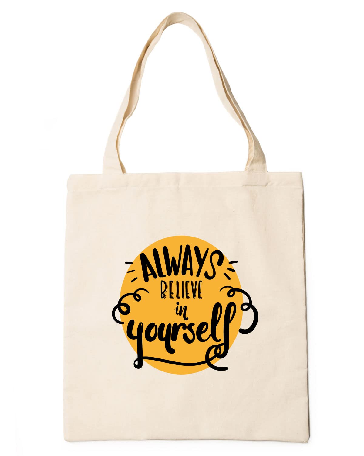 The Pink Magnet Always Believe In Yourself Tote Bag - Canvas Tote Bag for Women | Printed Multipurpose Cotton Bags | Cute Hand Bag for Girls | Best for College, Travel, Grocery | Reusable Shopping Bag | Eco-Friendly Tote Bag