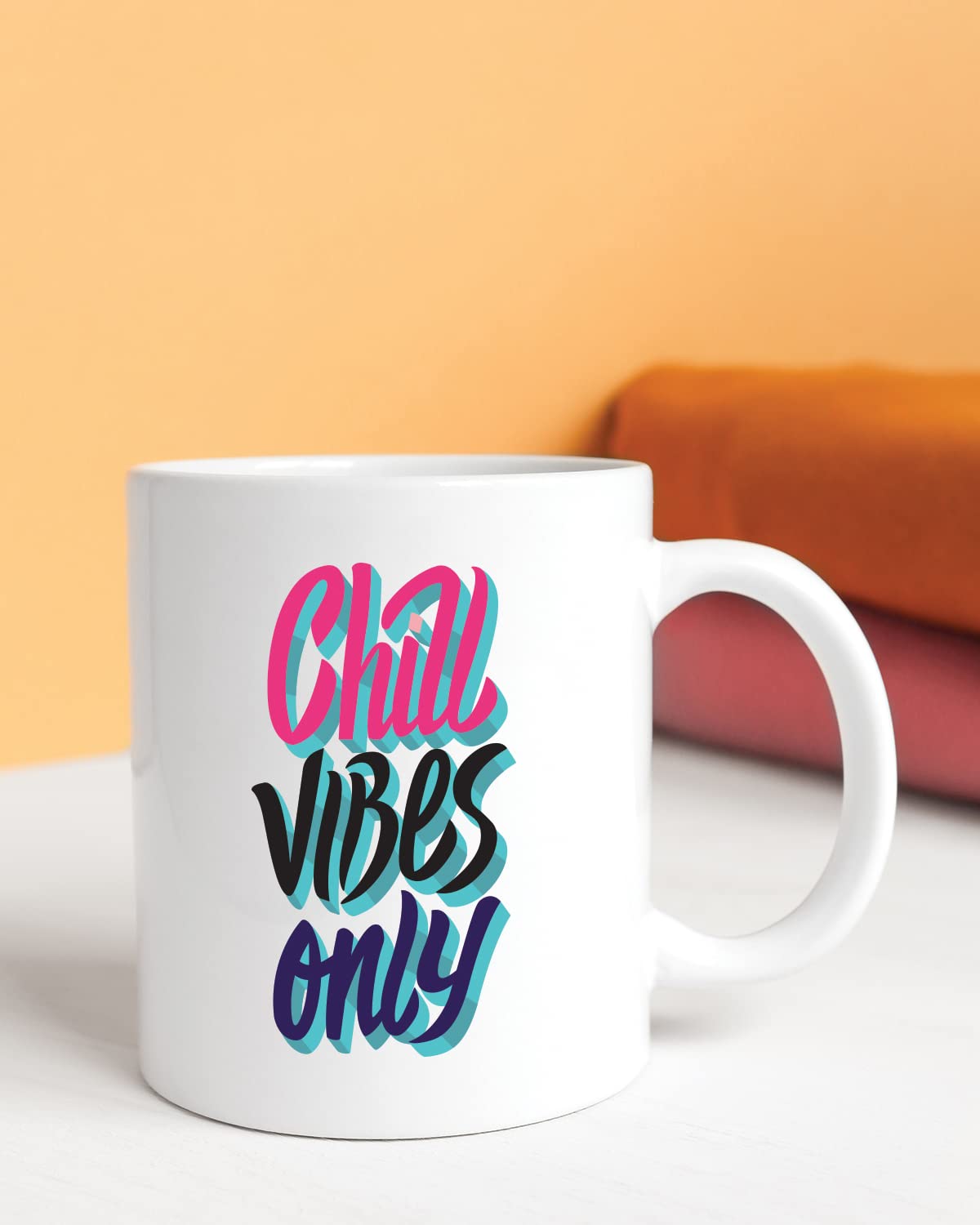 CHILL Vibes ONLY Coffee Mug - Gift for Friend, Birthday Gift, Birthday Mug, Motivational Quotes Mug, Mugs with Funny & Funky Dialogues, Bollywood Mugs, Funny Mugs for Him & Her