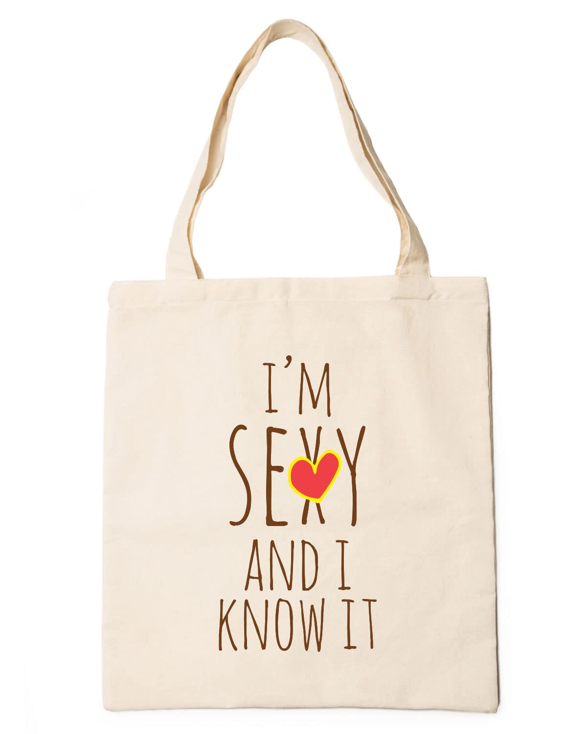 The Pink Magnet I'm Sexy Tote Bag - Canvas Tote Bag for Women | Printed Multipurpose Cotton Bags | Cute Hand Bag for Girls | Best for College, Travel, Grocery | Reusable Shopping Bag | Eco-Friendly Tote Bag