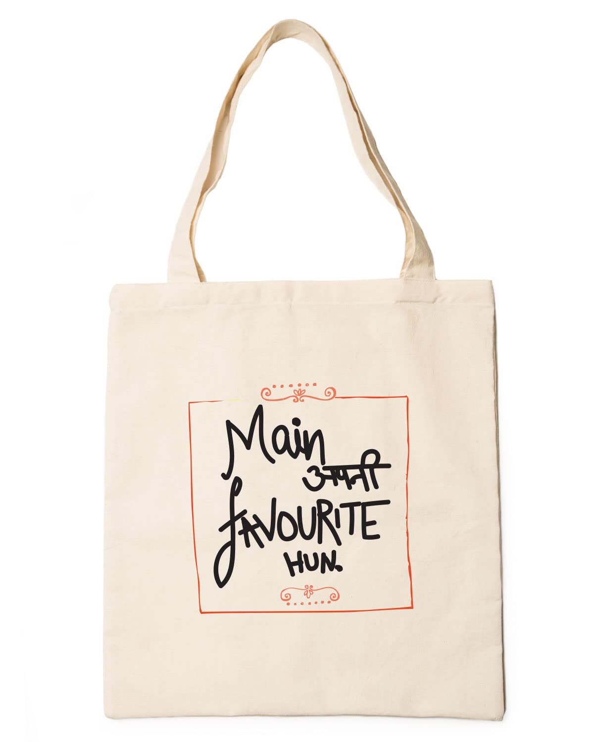 The Pink Magnet Main Apni Favourite Hun Tote Bag - Canvas Tote Bag for Women | Printed Multipurpose Cotton Bags | Cute Hand Bag for Girls | Best for College, Travel, Grocery | Reusable Shopping Bag | Eco-Friendly Tote Bag