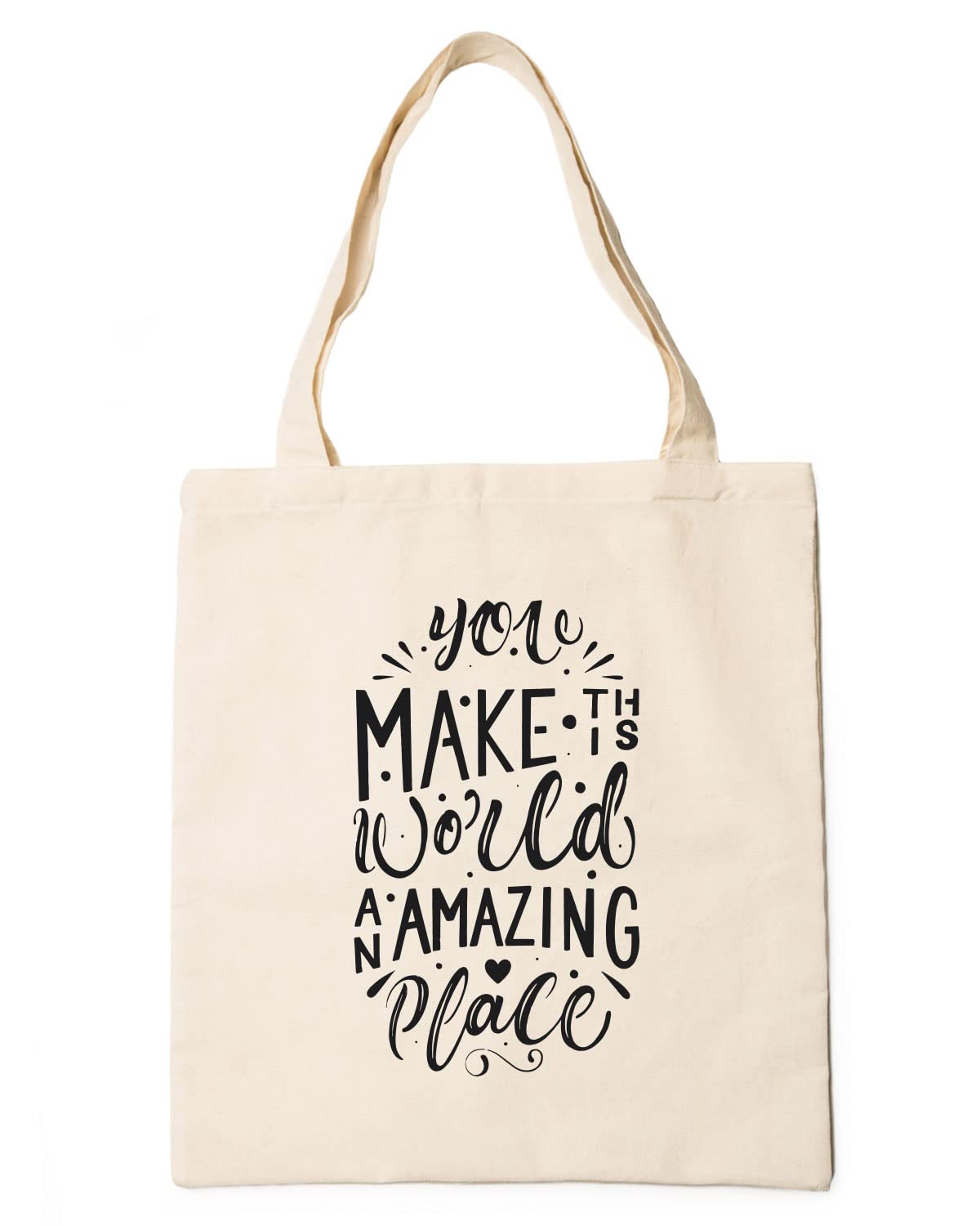The Pink Magnet You Make This World Amazing Tote Bag - Canvas Tote Bag for Women | Printed Multipurpose Cotton Bags | Cute Hand Bag for Girls | Best for College, Travel, Grocery | Reusable Shopping Bag | Eco-Friendly Tote Bag