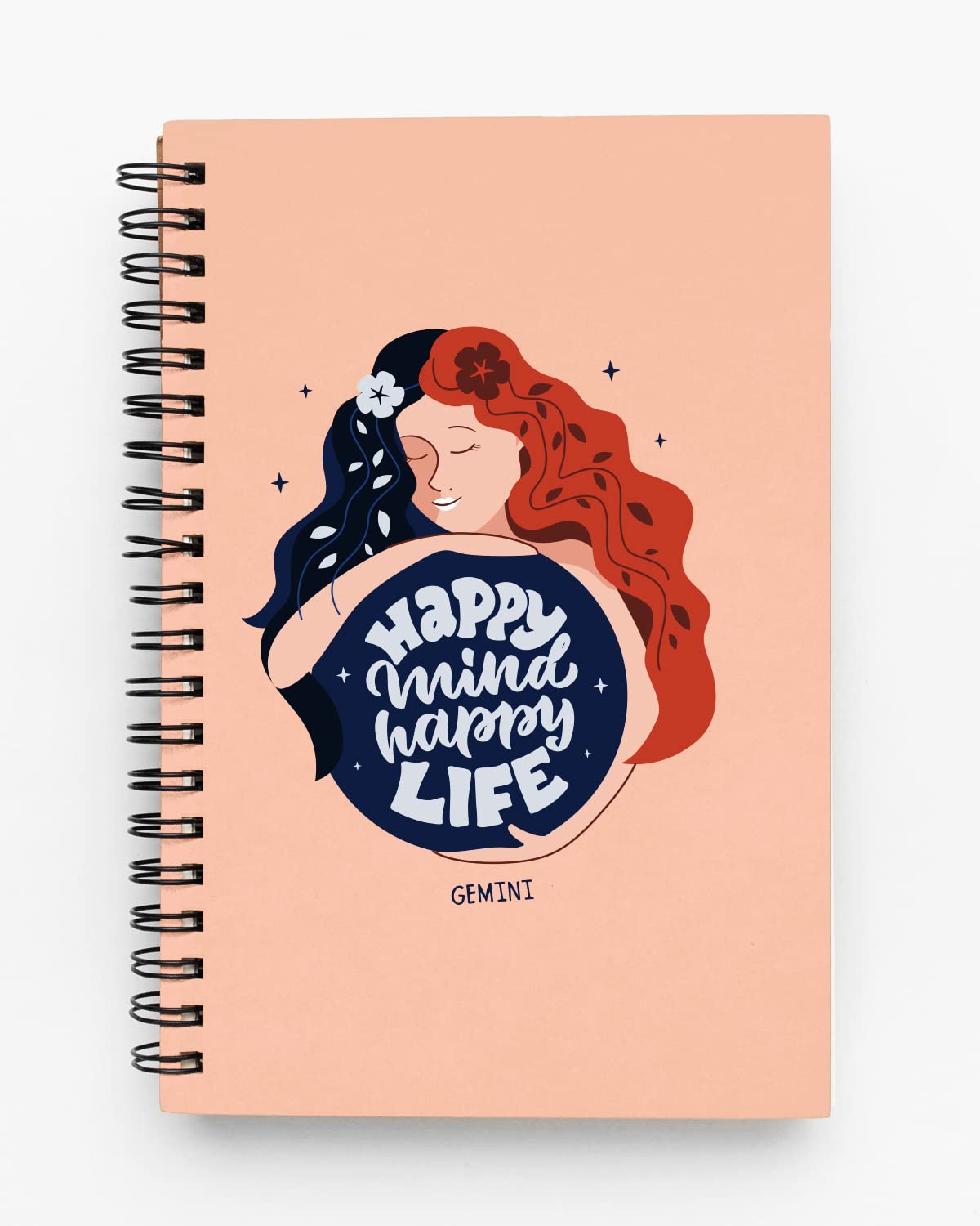 Gemini - Happy Mind Happy Life Spiral Notebook