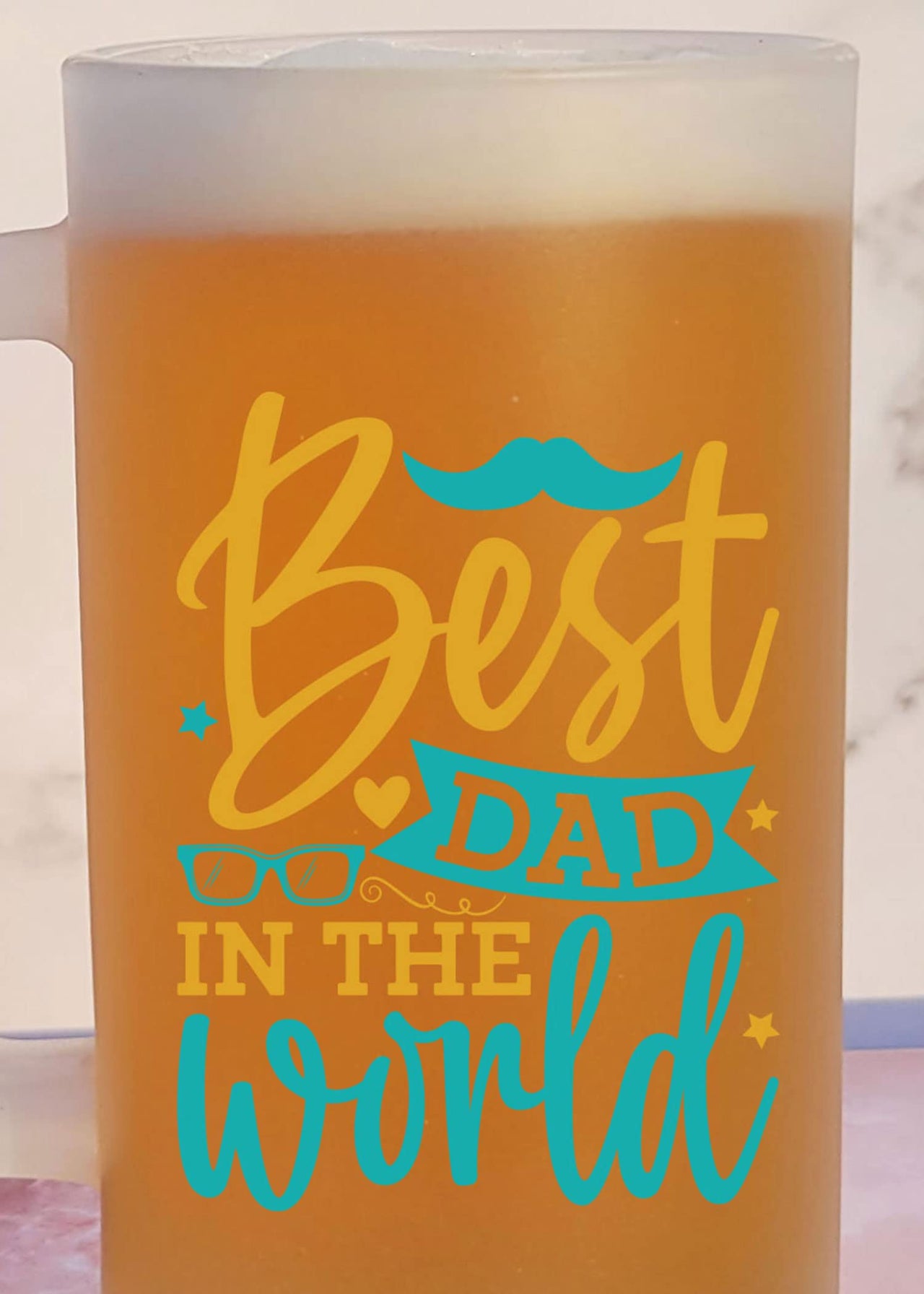 Best Dad in The World - Frosted Beer Mug