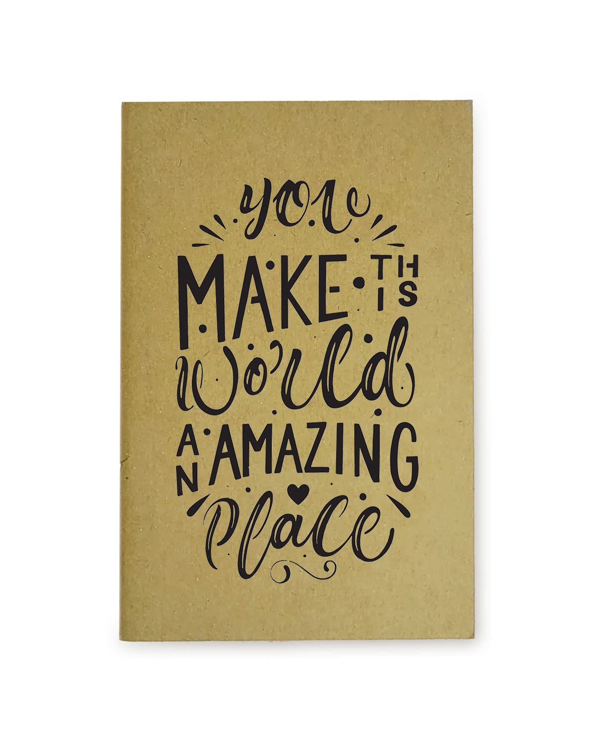 Amazing World - Brown A5 Doodle Notebook - Kraft Cover Notebook - A5 - 300 GSM Kraft Cover - Handmade - Unruled - 80 Pages - Natural Shade Pages 120 GSM - Funny Quotes & Quirky, Funky designs