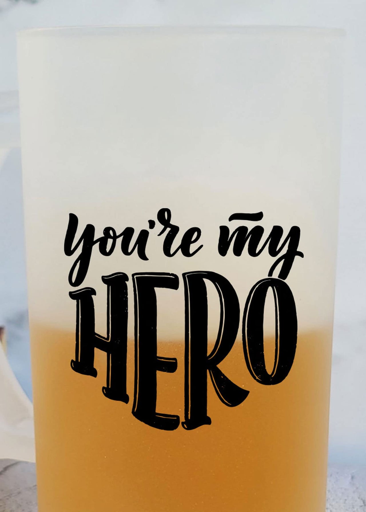 You're My Hero - Frosted Beer Mug