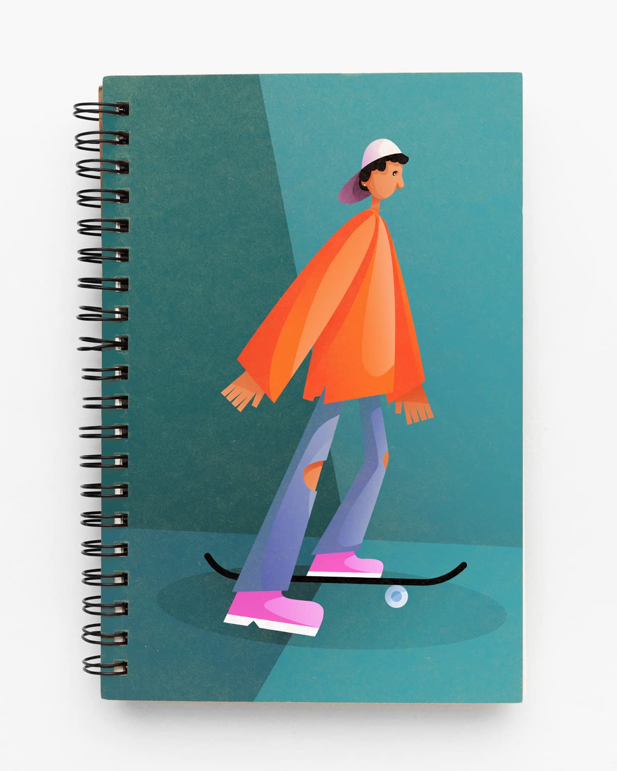 Sport Enthusiasts Skateboarding Spiral Notebook