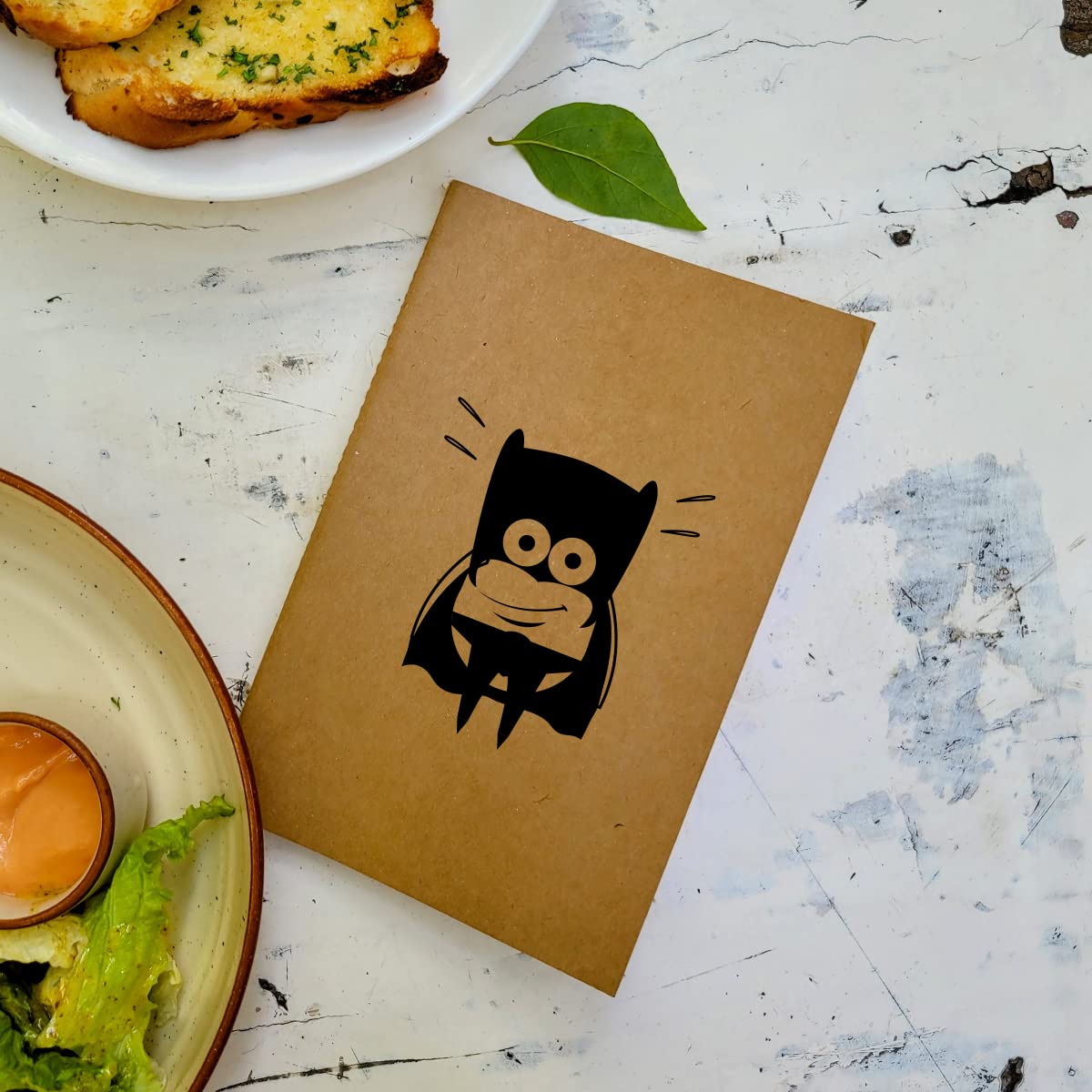 Bat Minion - Brown A5 Doodle Notebook - Kraft Cover Notebook - A5 - 300 GSM Kraft Cover - Handmade - Unruled - 80 Pages - Natural Shade Pages 120 GSM - Funny Quotes & Quirky, Funky designs