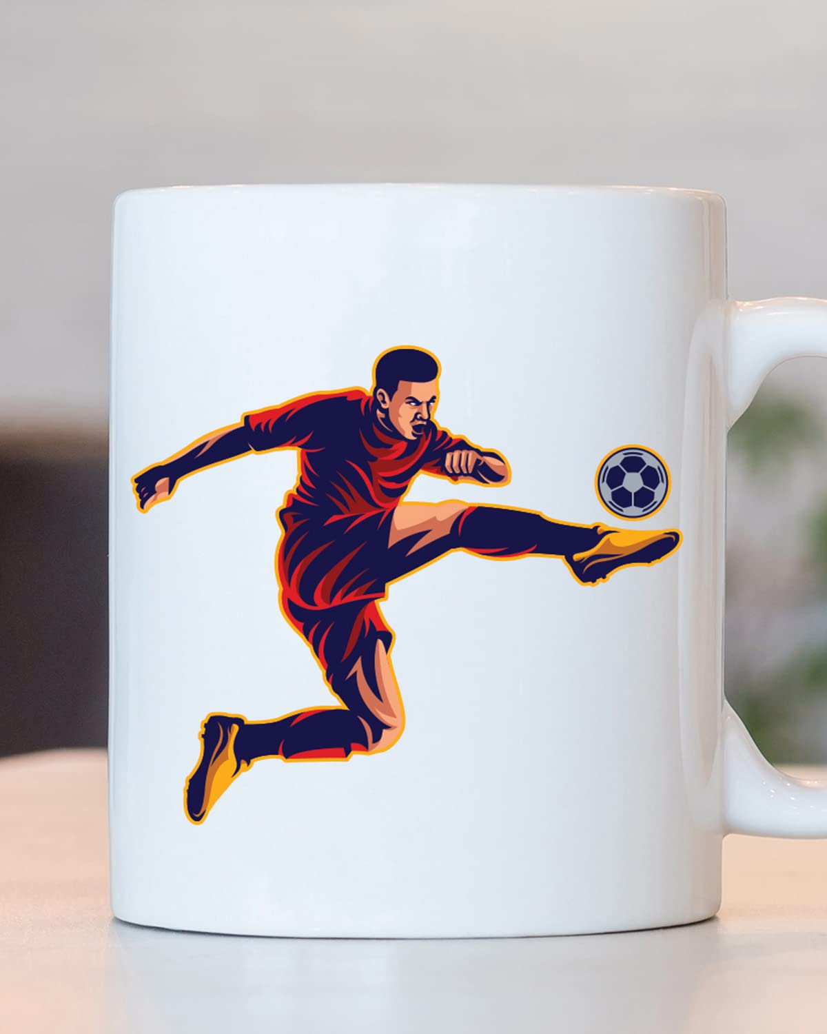 Football Ceramic Printed Coffee Mug - Unique Gifts For Football Lovers, Football Mugs, Gifts For Football Fans, Football Coffee Mug for Husband Boyfriend Birthday, Valentine's Day Football Gift