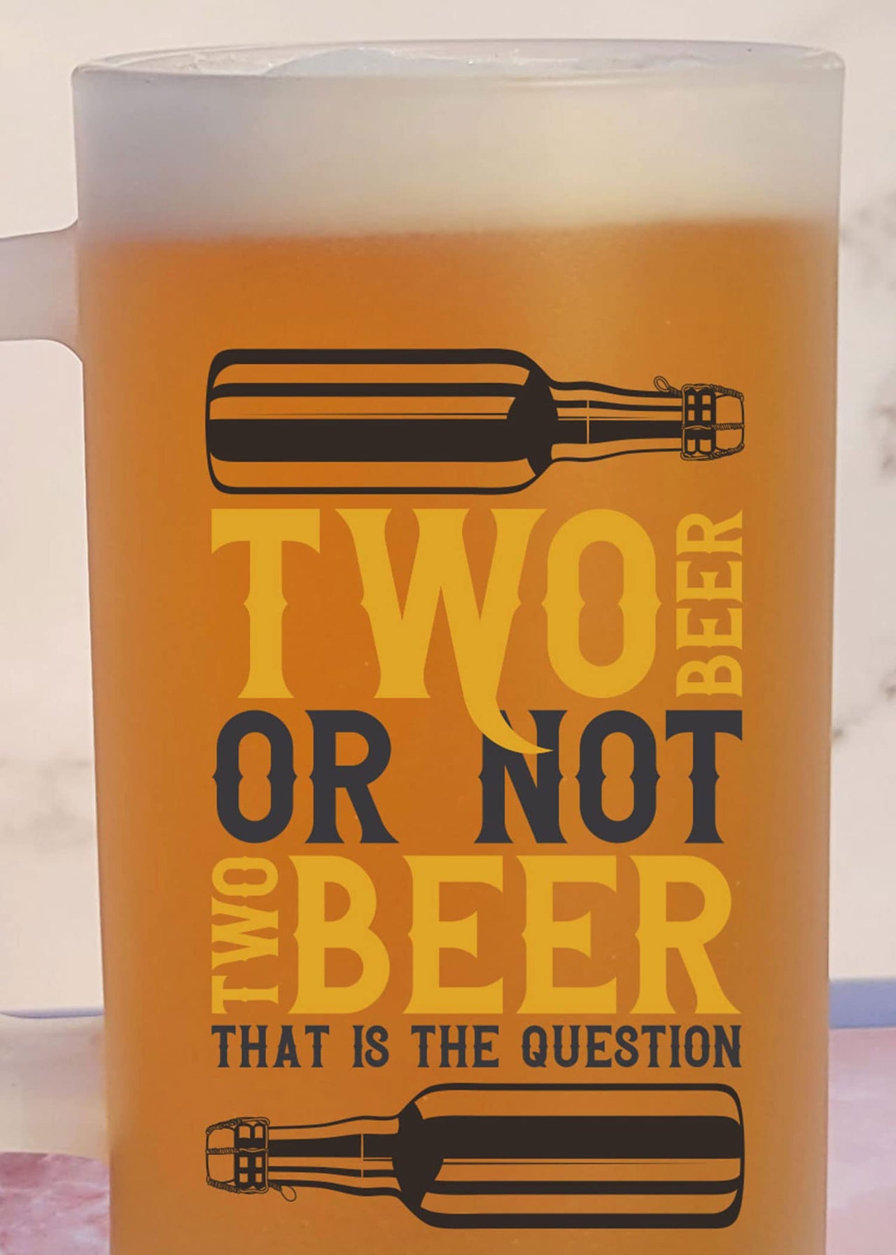 Two Beer Or Not Two Beer - Frosted Beer Mug