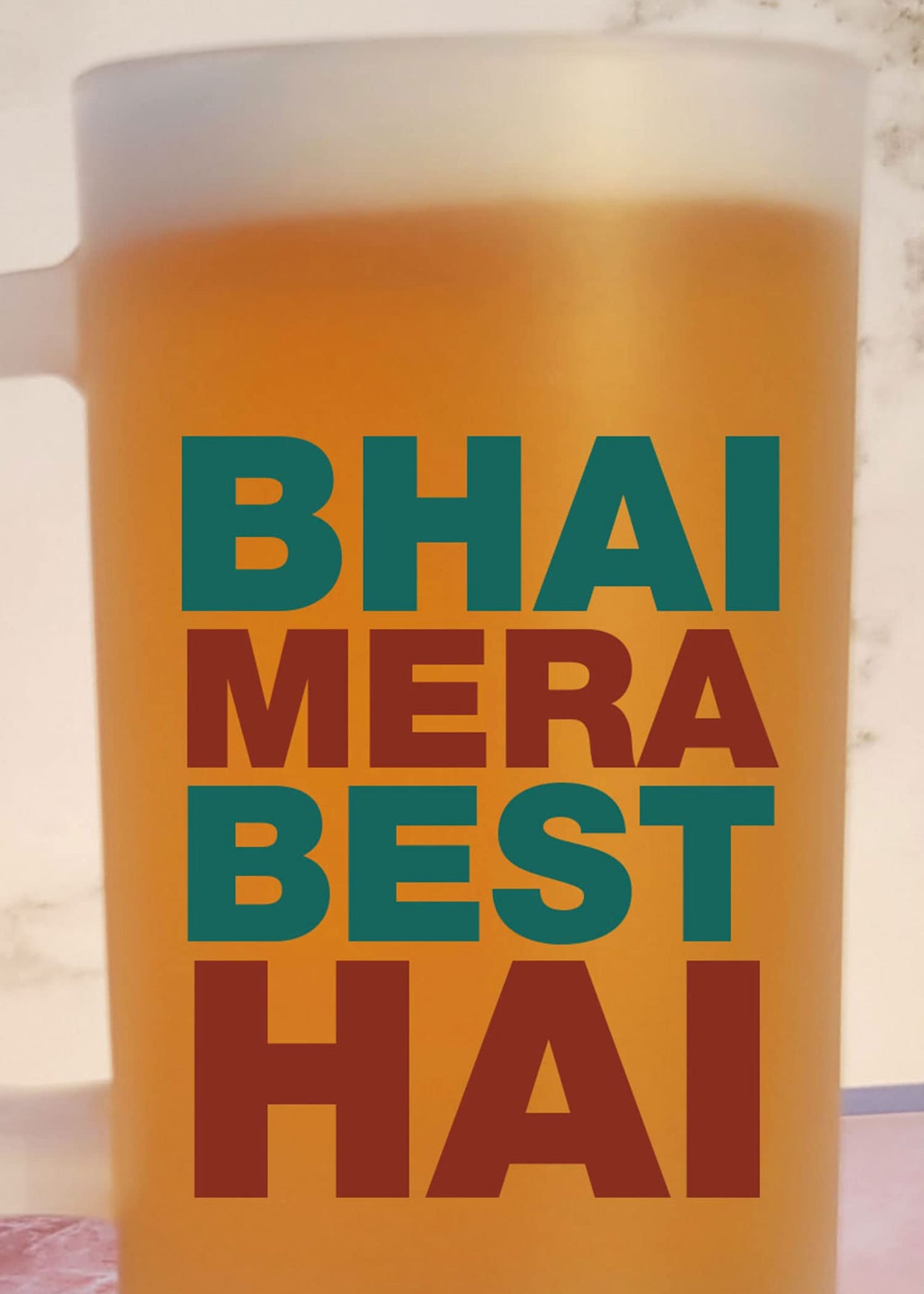 the pink magnet Bhai Mera Mast Hai - Frosted Beer Mug