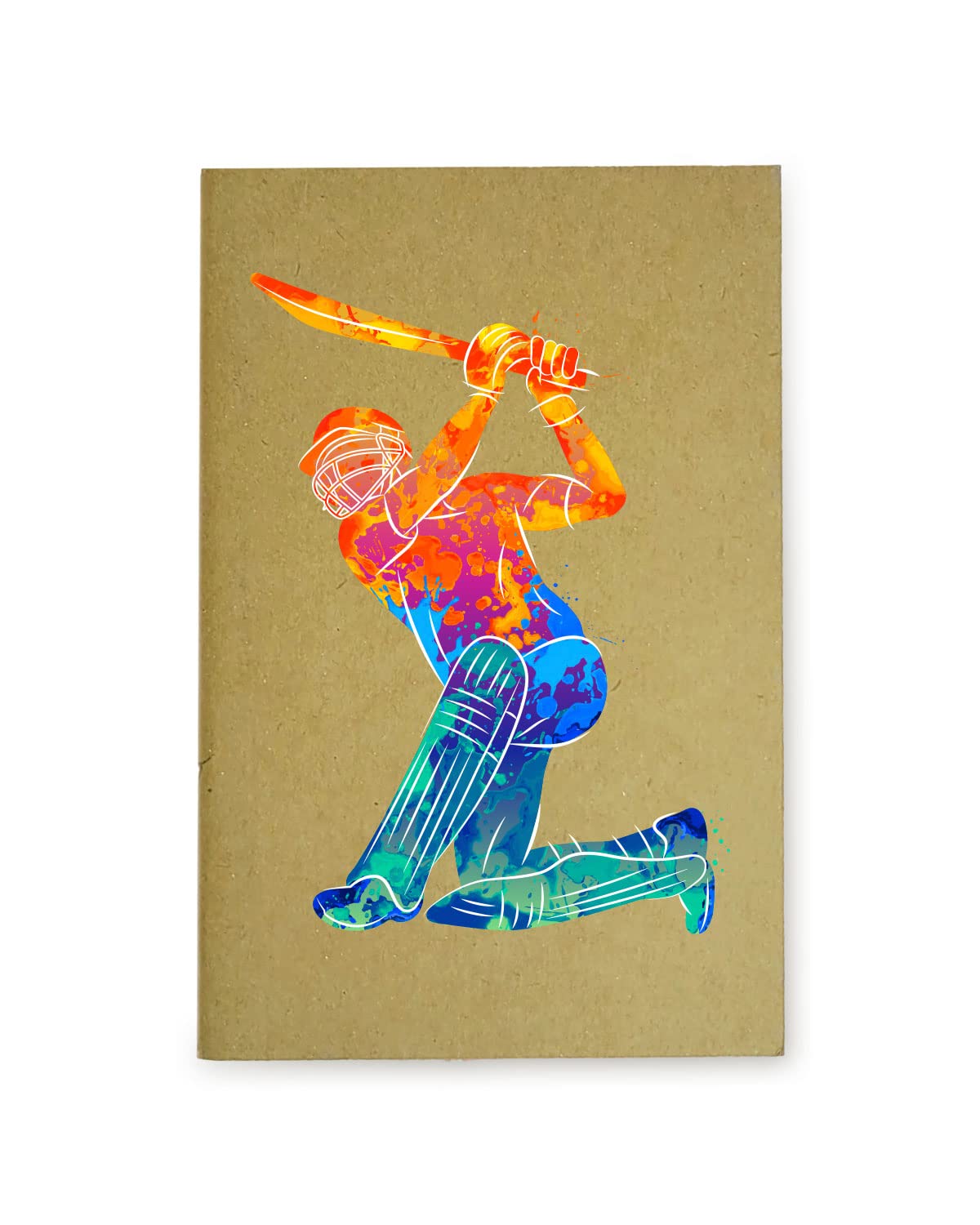 Vibrant Cricketer - Brown A5 Doodle Notebook - Kraft Cover Notebook - A5 - 300 GSM Kraft Cover - Handmade - Unruled - 80 Pages - Natural Shade Pages 120 GSM - Funny Quotes & Quirky, Funky designs