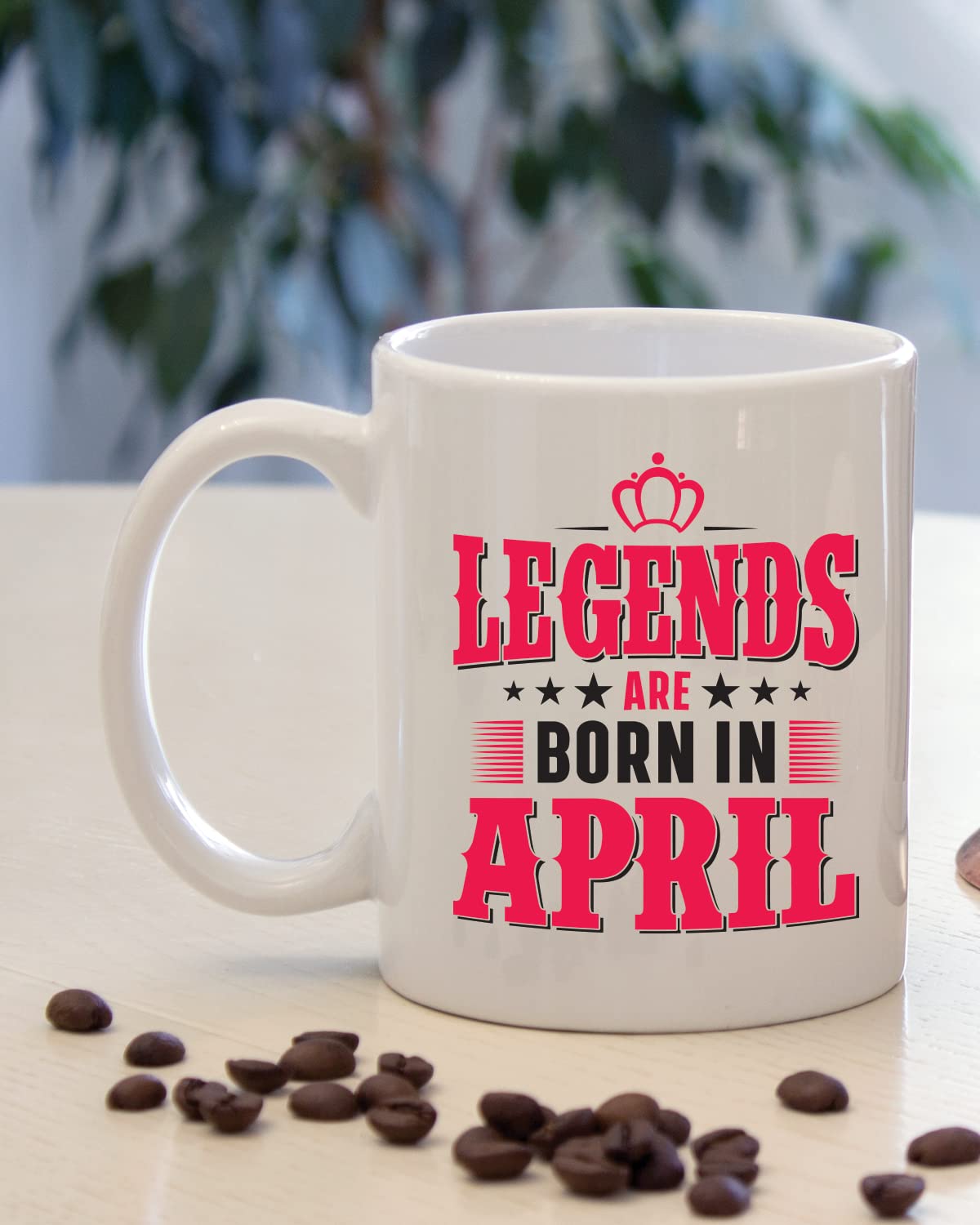 Born in April Coffee Mug - Gift for Friend, Birthday Gift, Birthday Mug, Printed with Zodiac Sign, Zodiac Sign Mugs for Him & Her Ceramic Zodiac Mug, Custom Zodiac Signs