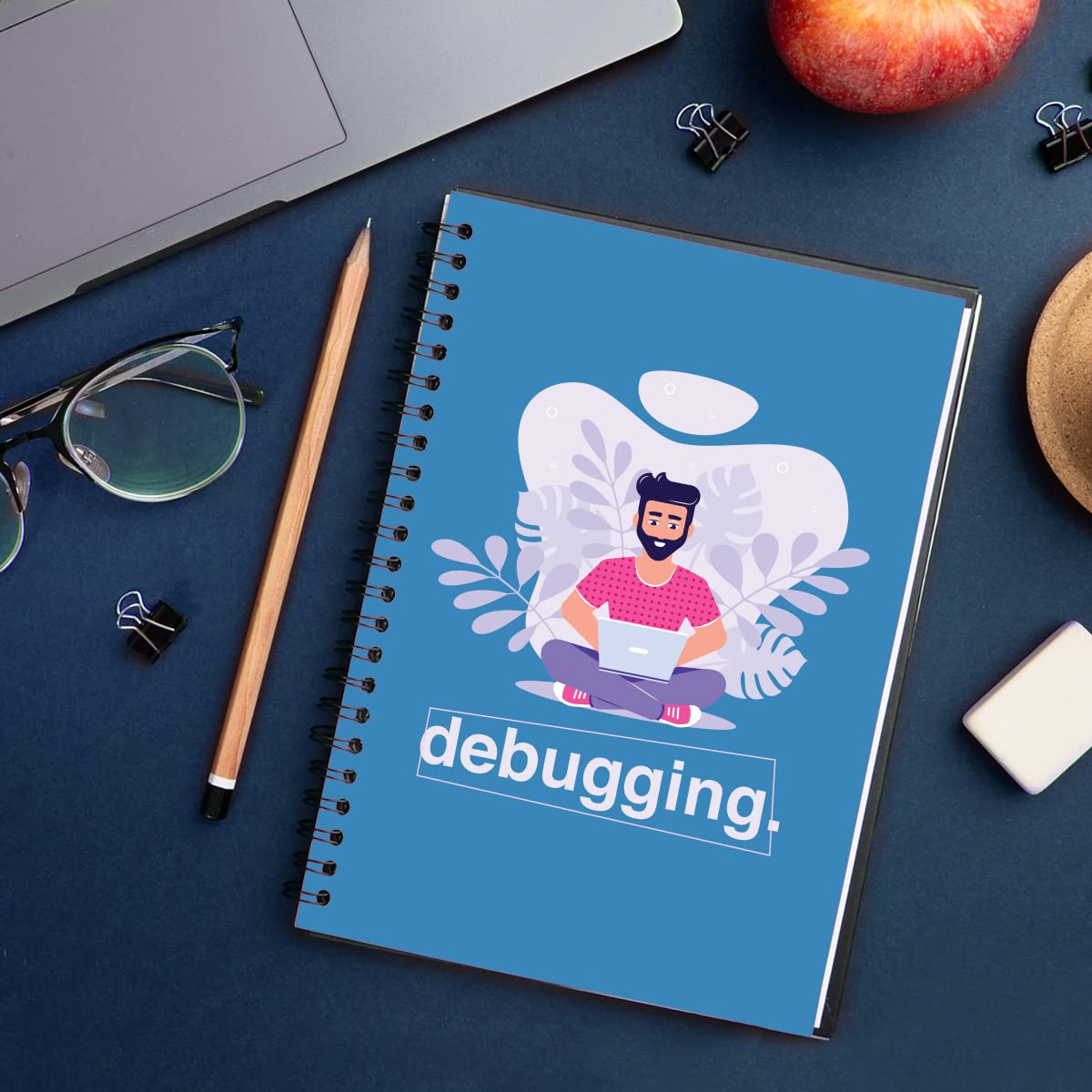 Bearded Man Debugging Spiral Notebook