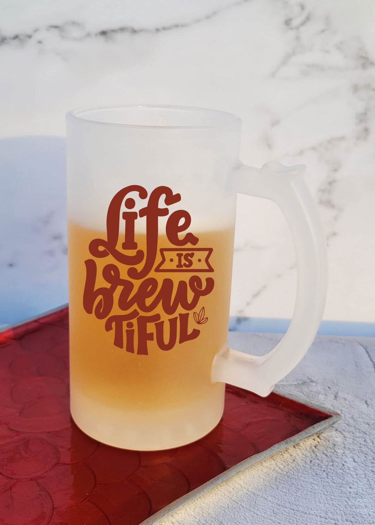 Life is Brewtiful- Frosted Beer Mug