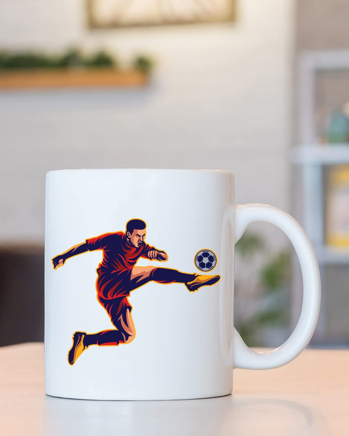 Football Ceramic Printed Coffee Mug - Unique Gifts For Football Lovers, Football Mugs, Gifts For Football Fans, Football Coffee Mug for Husband Boyfriend Birthday, Valentine's Day Football Gift