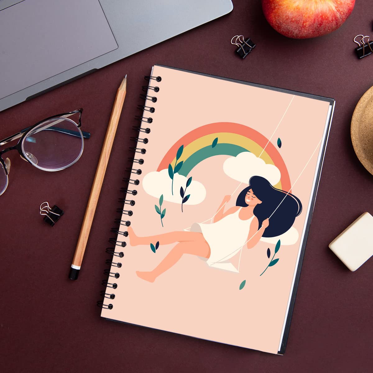 Rainbow & Happiness Spiral Notebook